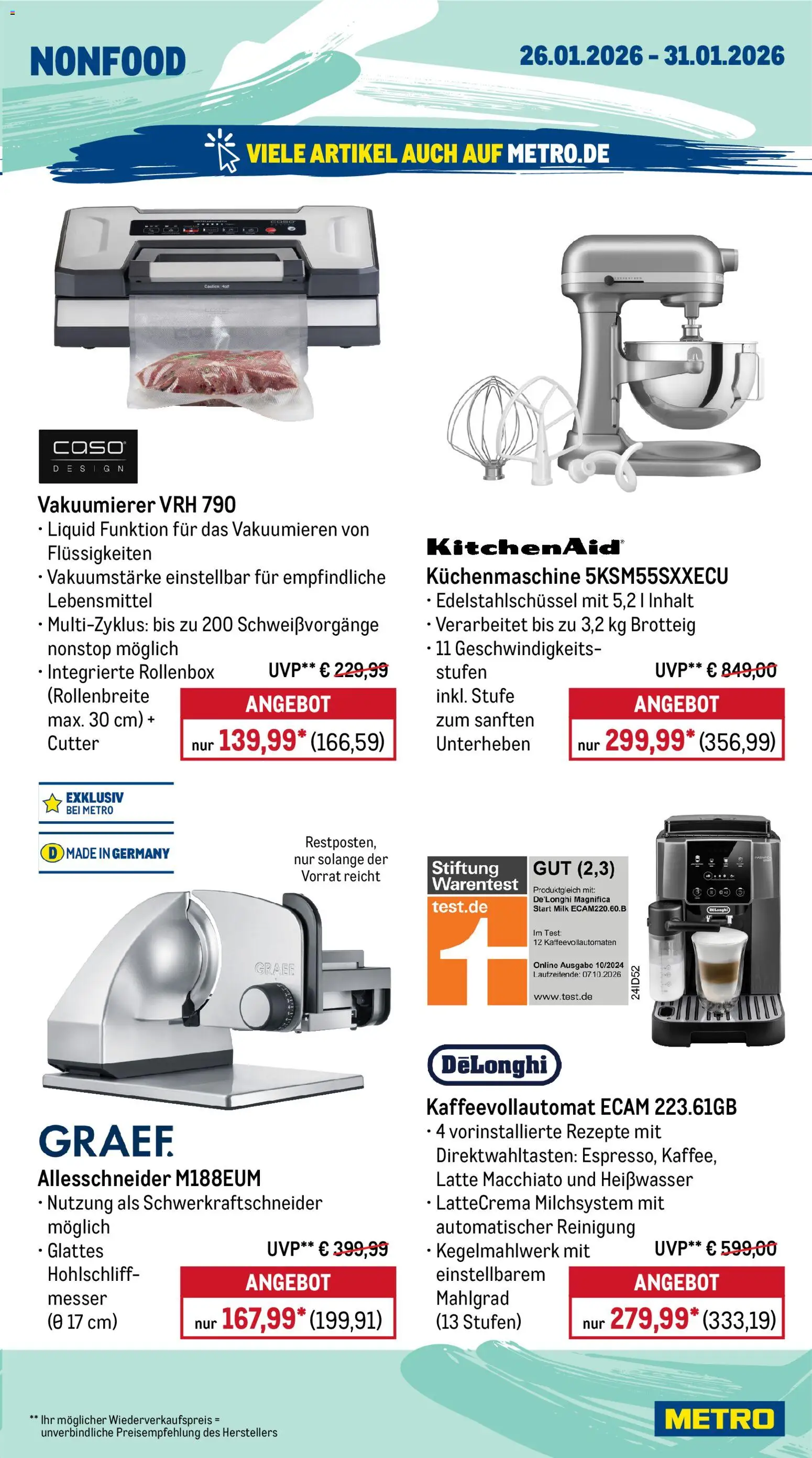 Metro Prospekt 	 – gültig ab 26.01.2026 | Seite: 21 | Produkte: Cutter, Vakuumierer, Kaffeevollautomat