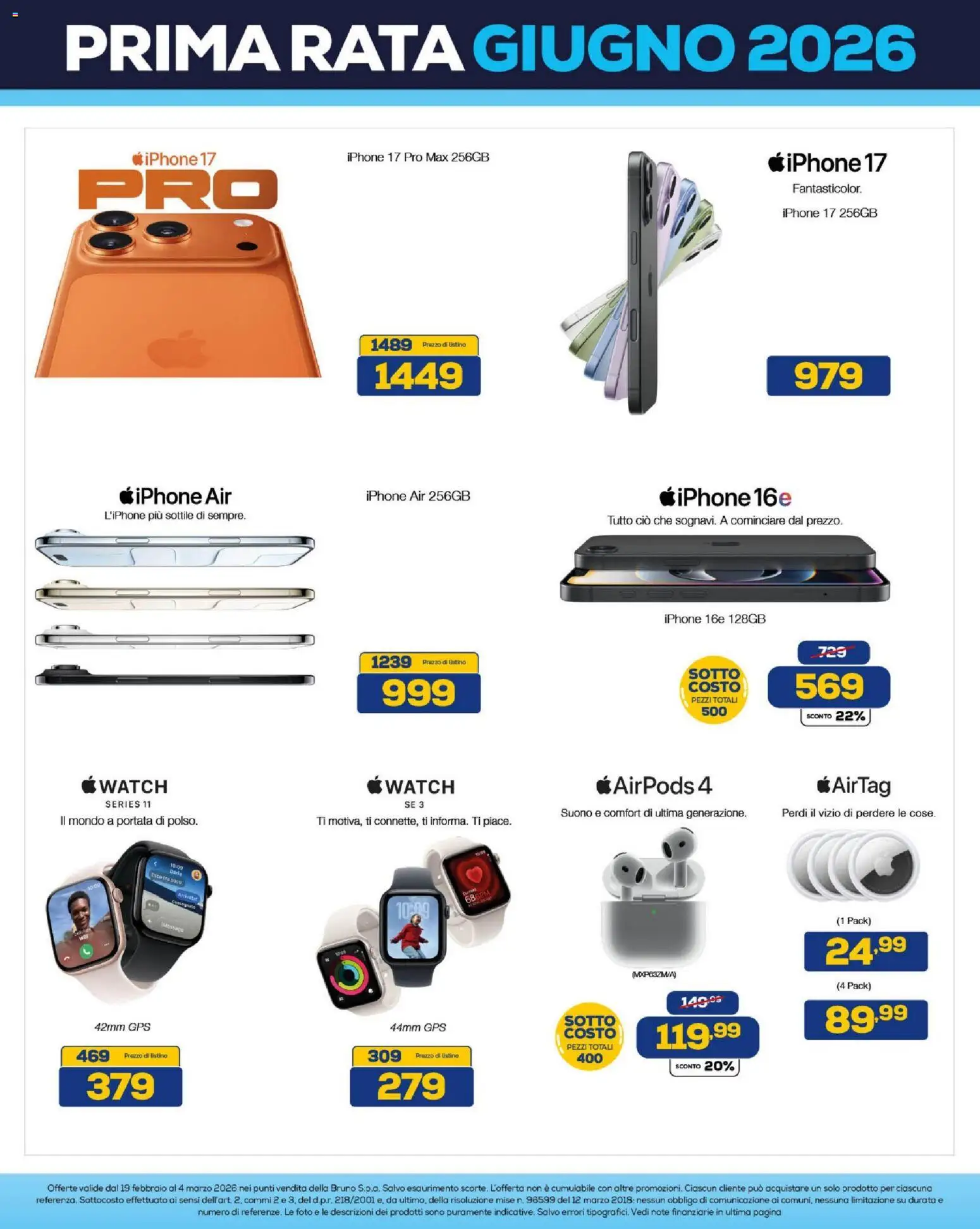 Volantino BRUNO del 19.02.2026 | Pagina: 6 | Prodotti: Iphone, Airpods