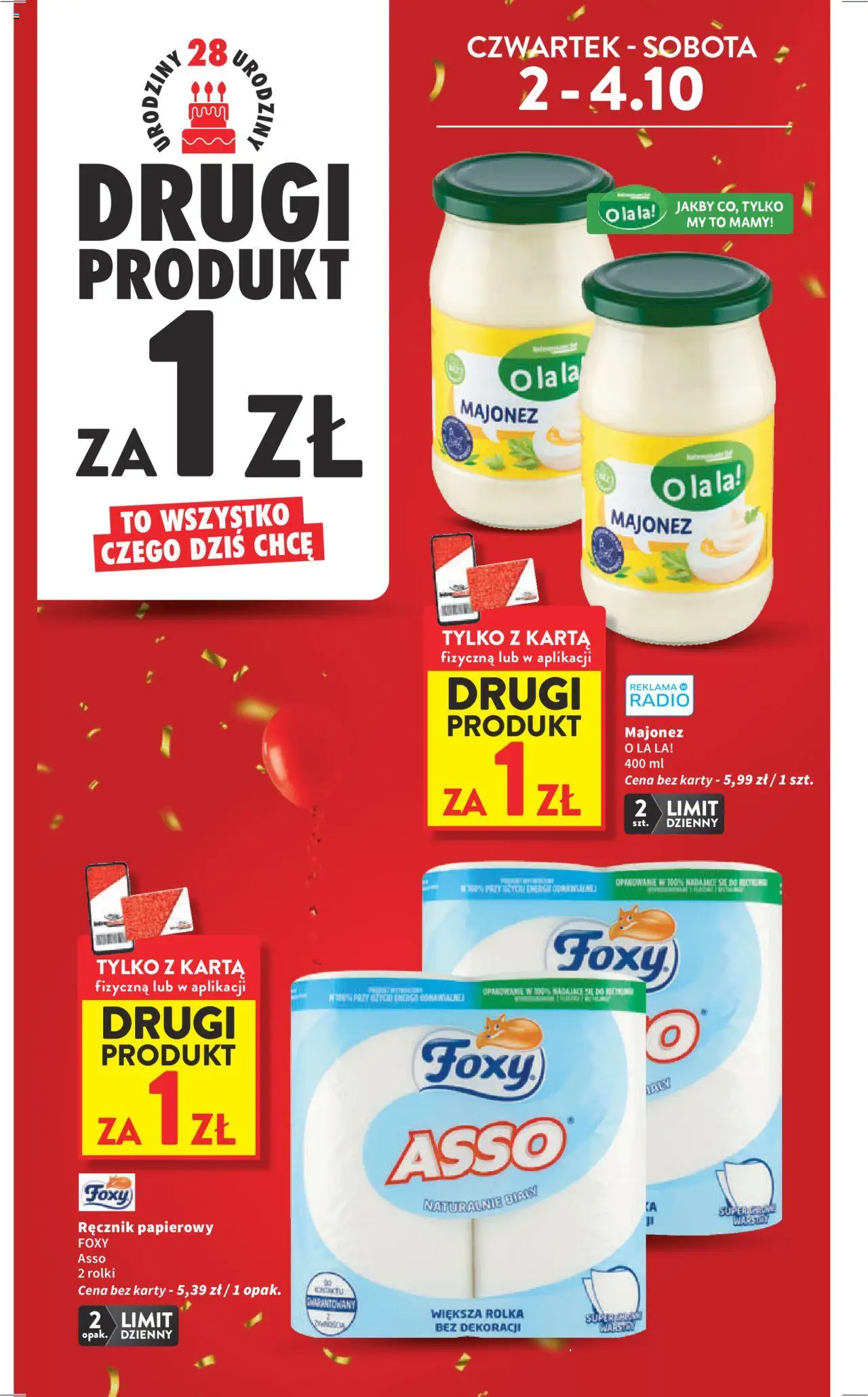 Intermarche Gazetka od 02.10.2025 | Strona: 4 | Produkty: Gęś, Rolki, Ręcznik papierowy, Majonez