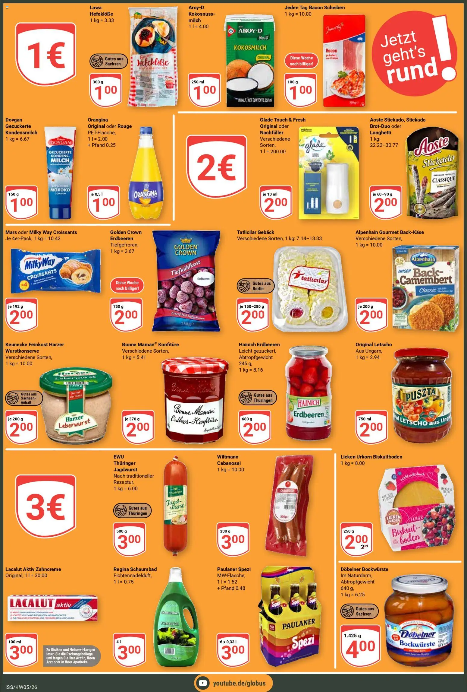 Globus Prospekt 	 – gültig ab 26.01.2026 | Seite: 2 | Produkte: Milch, Mars, Wurst, Paulaner