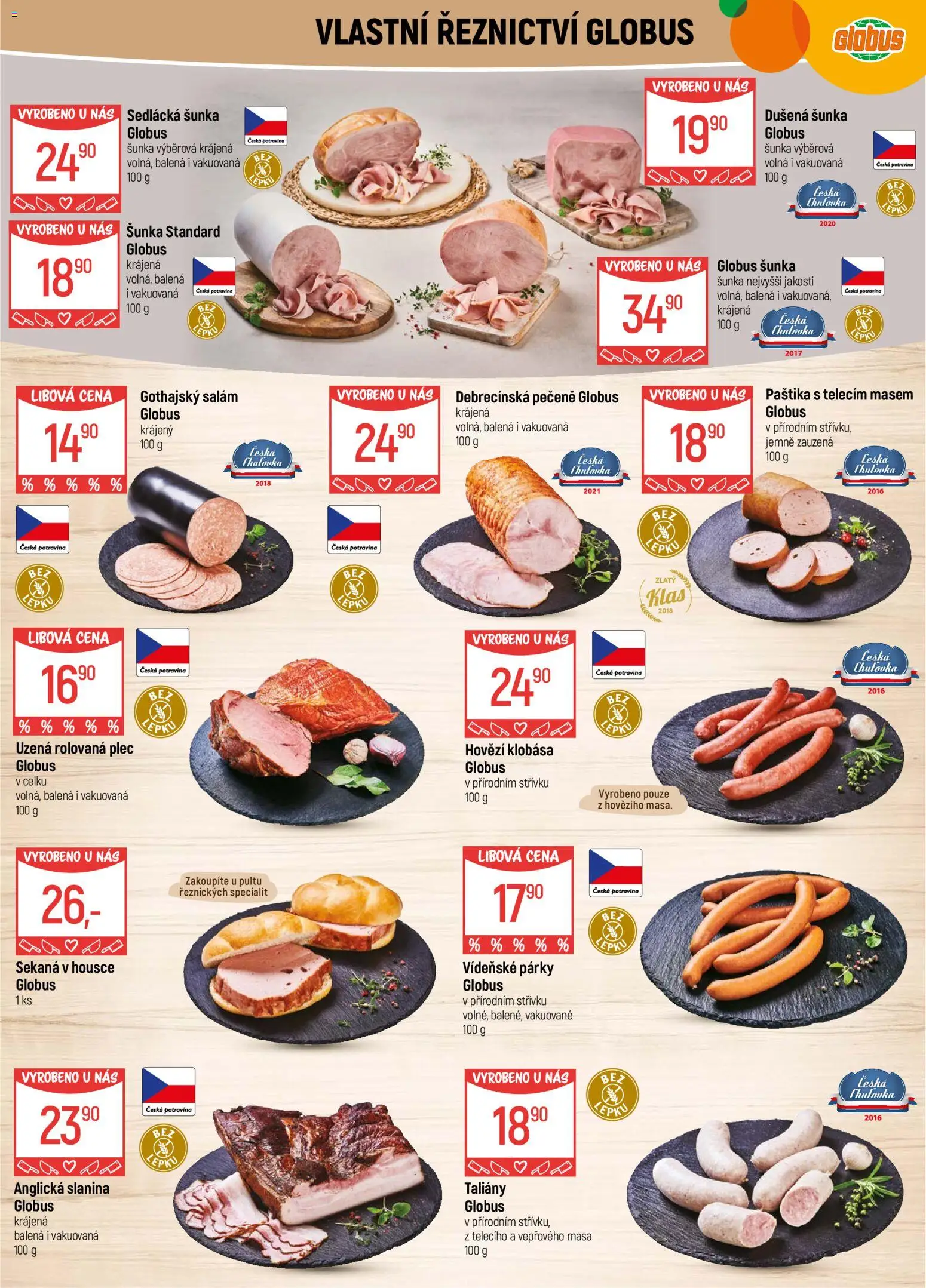 Globus leták - Chomutov od 04.02.2026 | Strana: 6 | Produkty: Klobása, Gothajský salám, Slanina, Paštika