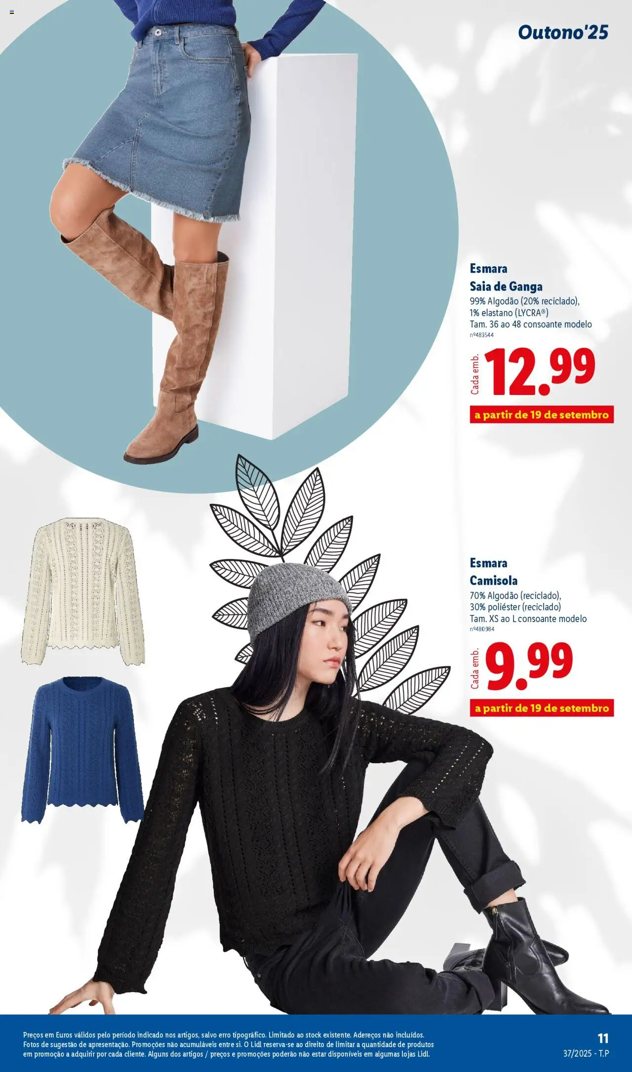 Lidl - Coleção Outono │ válido de 08.09.2025 | Página: 11 | Produtos: Algodão, Saia, Camisola