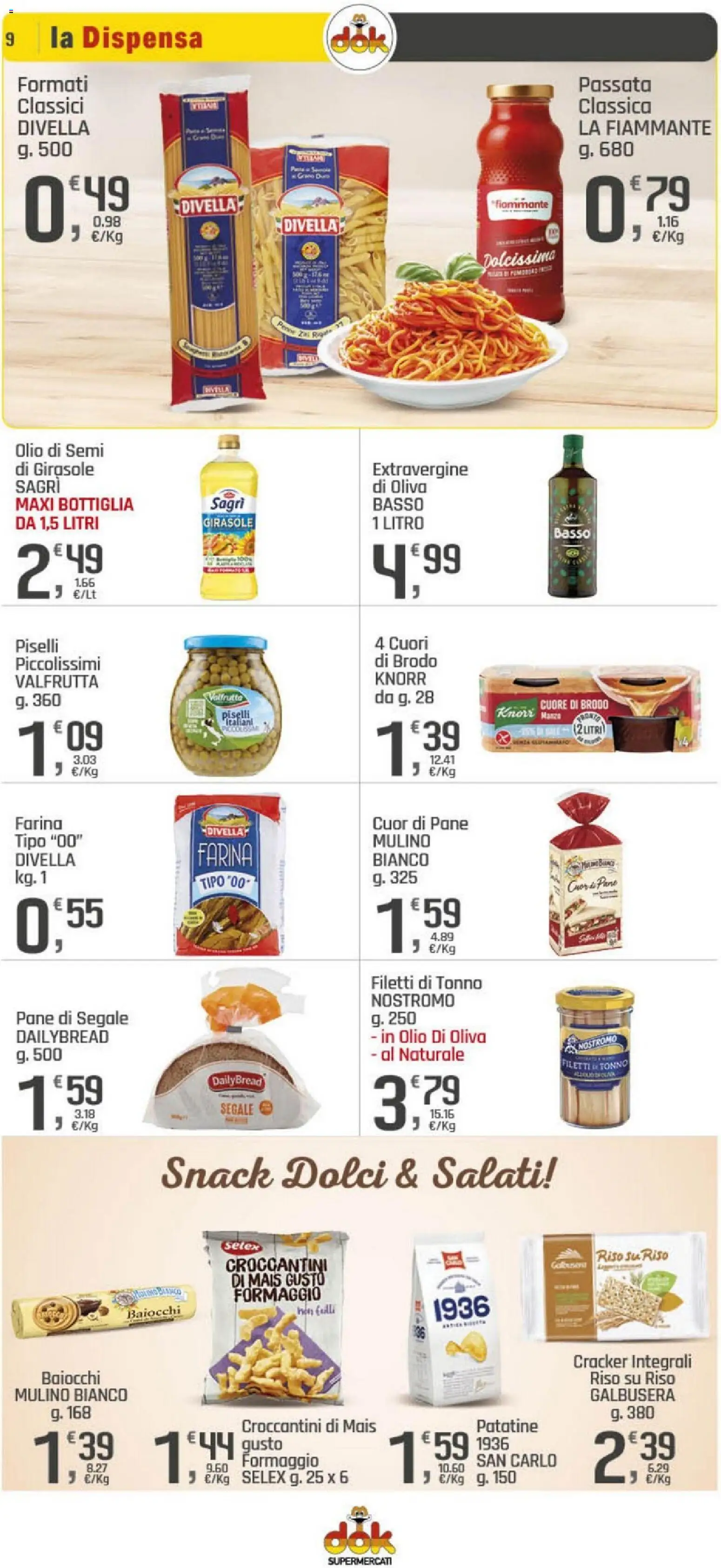 Volantino DOK del 09.01.2026 | Pagina: 9 | Prodotti: Riso, Patatine, Piselli, Olio di semi di girasole