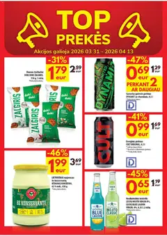 ČIA MARKET leidinys galioja nuo 31.03.2026 | Puslapis: 24 | Prekių: Gaivusis gėrimas, Nealkoholinis kokteilis, Majonezas, Traškučiai
