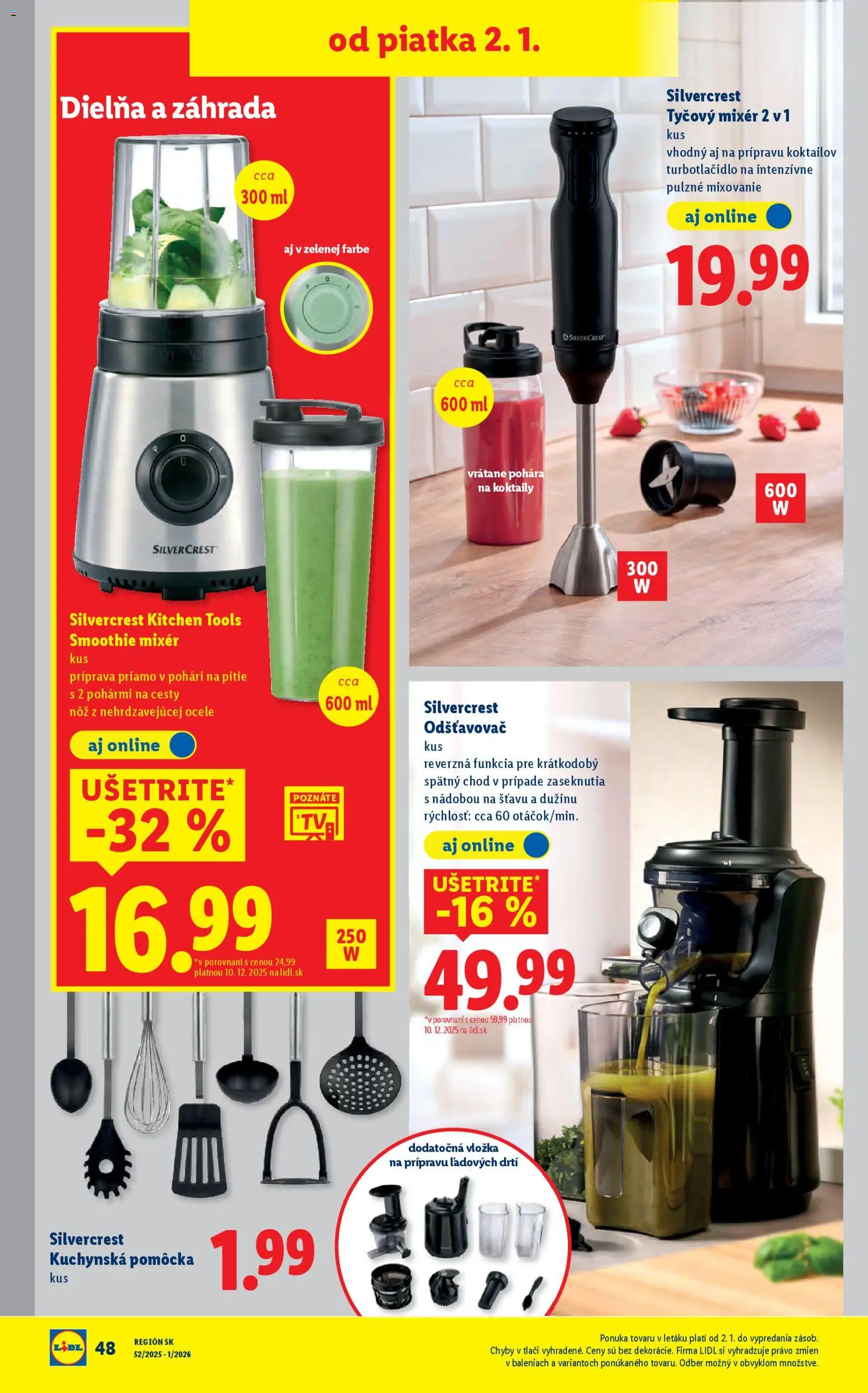 Nové Lidl akcie – leták je platný od 27.12.2025 | Strana: 88 | Produkty: Mixér, Tyčový mixér, Odšťavovač