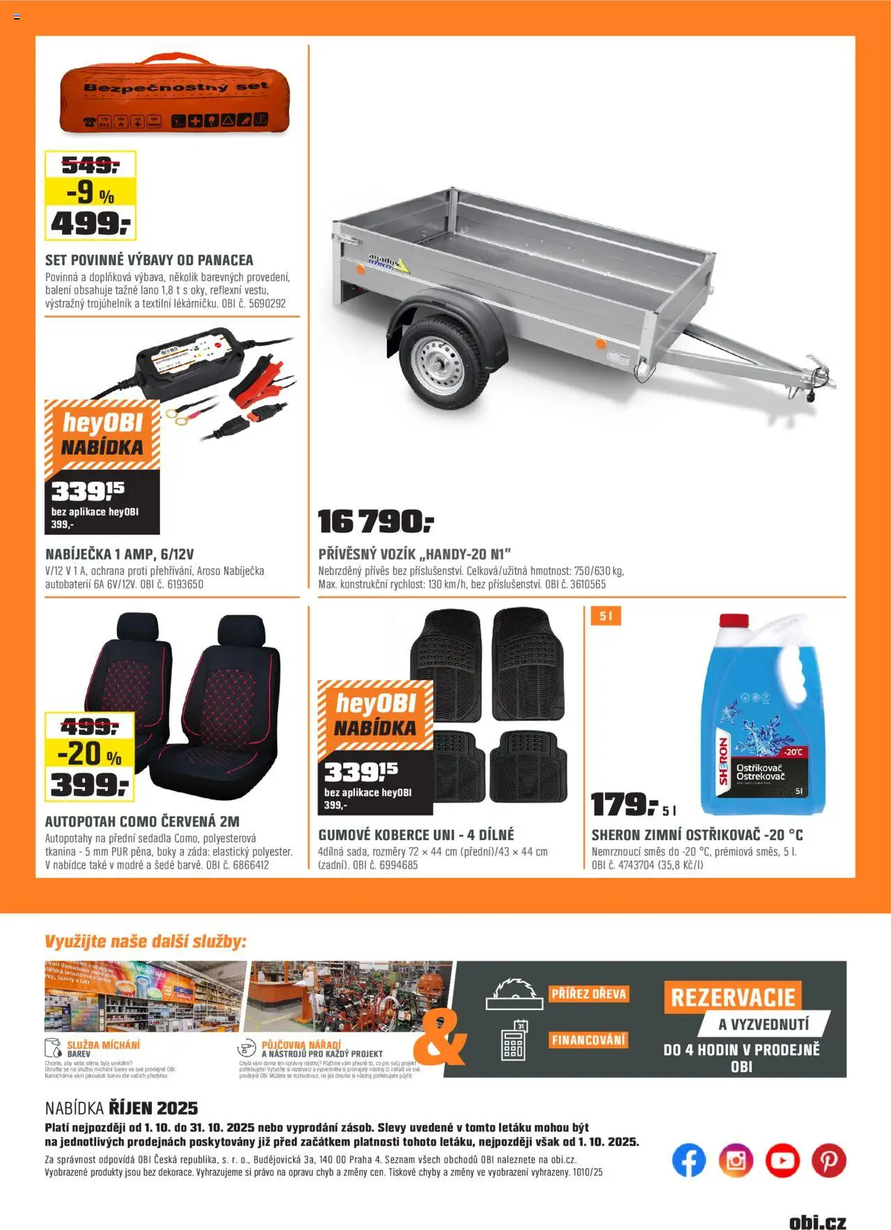 OBI leták od 01.10.2025 | Strana: 21 | Produkty: Přívěsný vozík, Koberce, Nářadí, Autopotahy