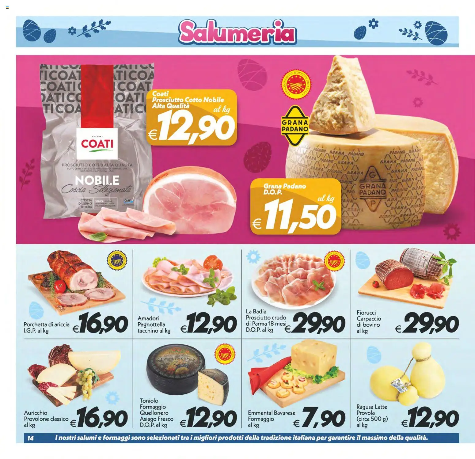 Volantino SuperConveniente del 27.03.2026 | Pagina: 14 | Prodotti: Prosciutto Cotto, Tacchino, Latte, Grana Padano