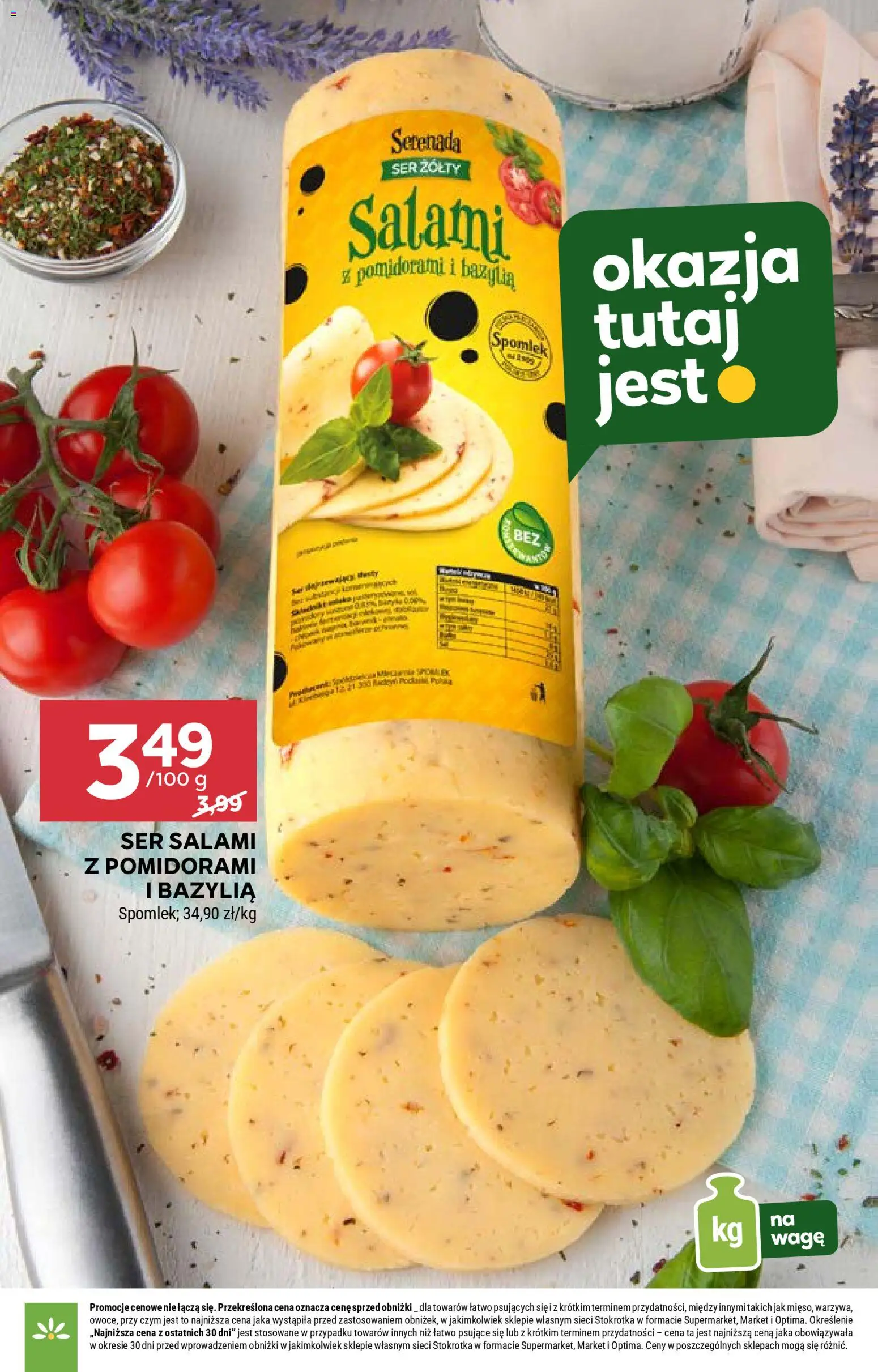 Stokrotka Gazetka od 12.02.2026 | Strona: 21 | Produkty: Stokrotka, Bazylia, Ser, Salami