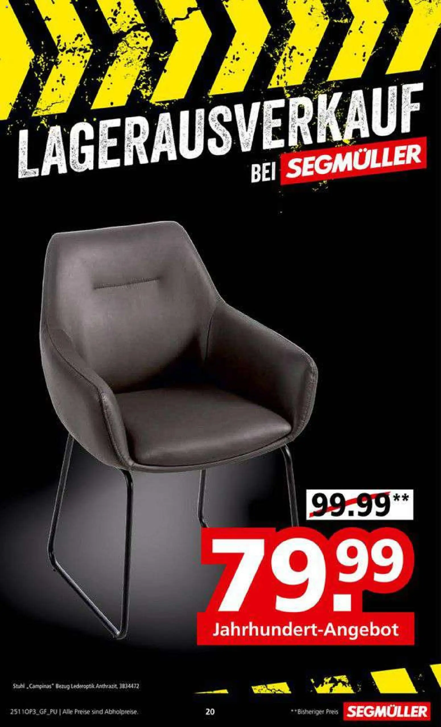 Segmüller Lagerausverkauf bei Segmüller – gültig ab 22.11.2025 | Seite: 20 | Produkte: Stuhl