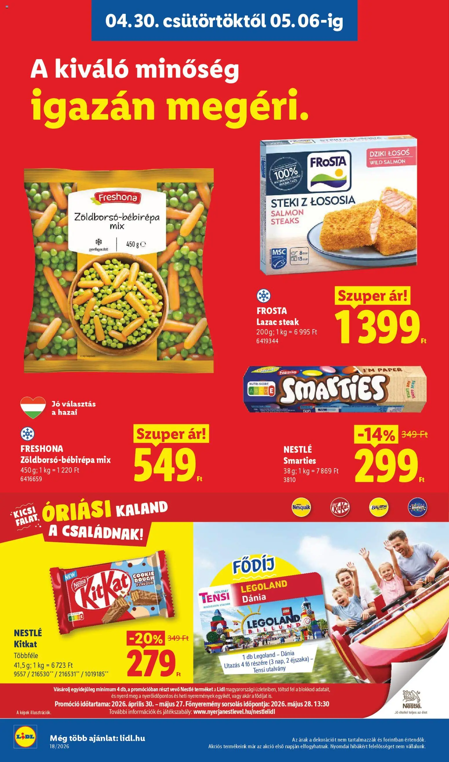 Lidl akciós ujság - amely érvényes a következő dátumtól: 30.04.2026 | Oldal: 10 | Termékek: Nesquik, Lazac