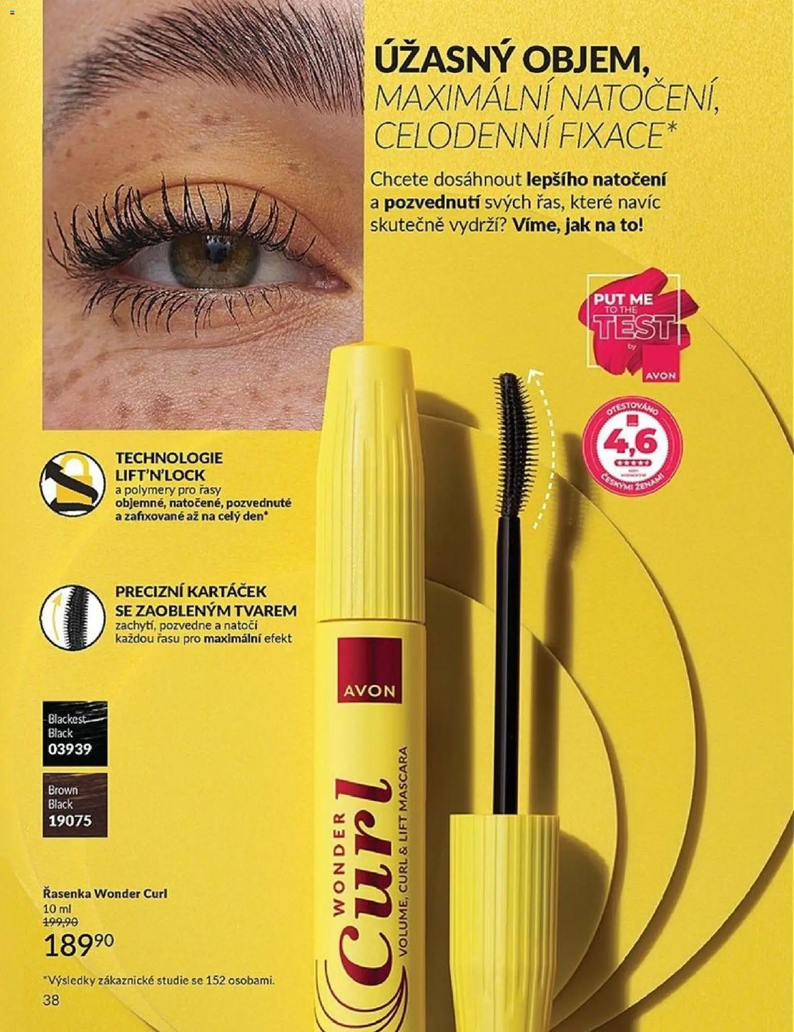 Avon katalog 1/2026 od 01.01.2026 | Strana: 38 | Produkty: Test, Řasenka