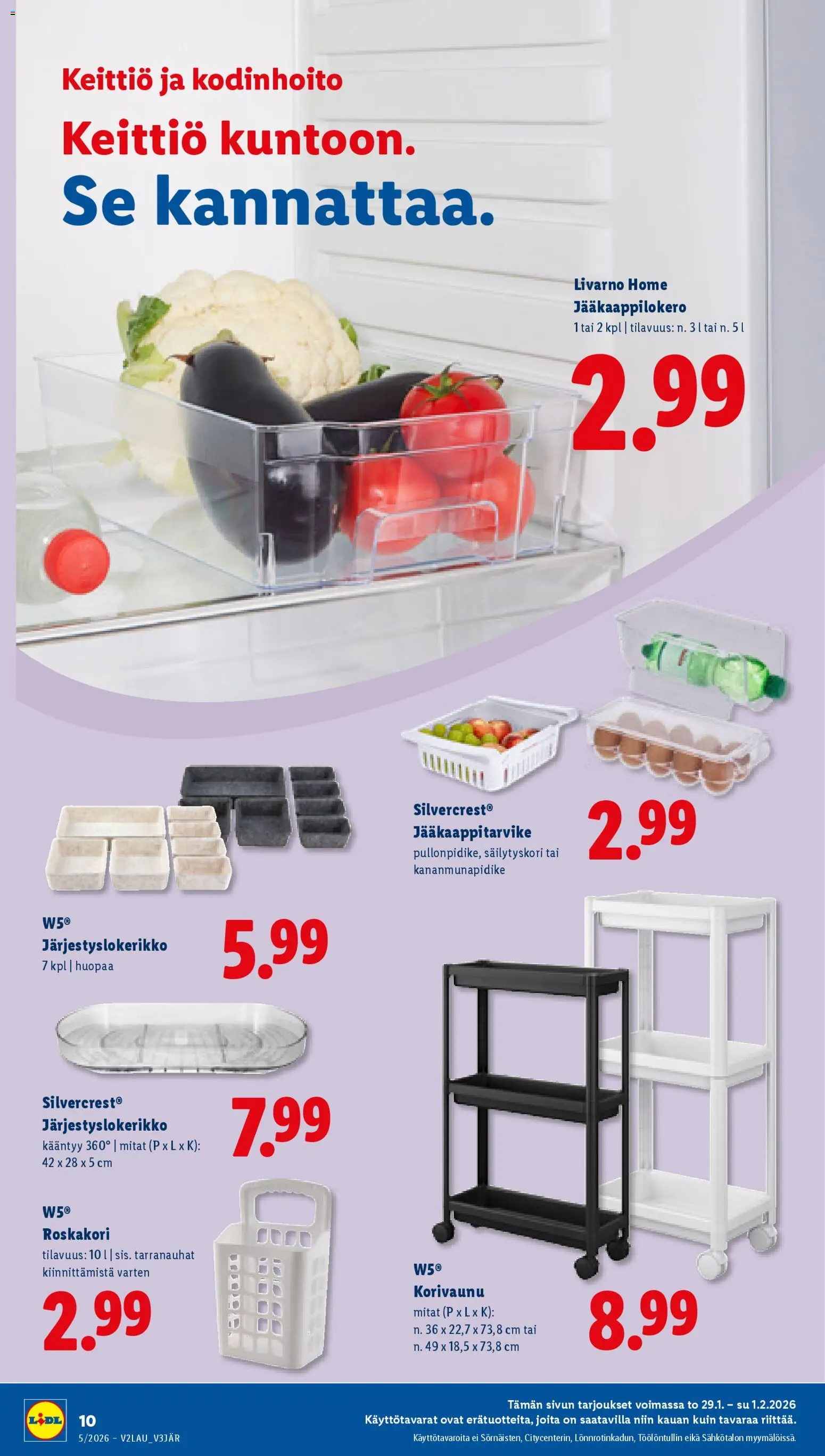 Lidl tarjoukset - Helsinki – voimassa 29.01.2026 alkaen | Sivu: 12 | Tuotteet: Roskakori, Keittiö