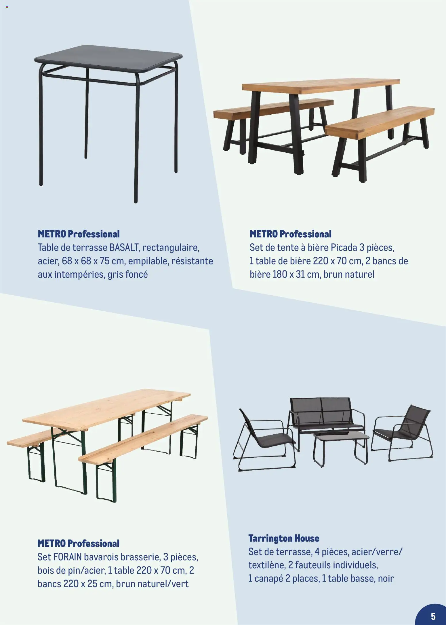 {H1} | Page: 5 | Produits: Tente, Canapé, Table, Bière