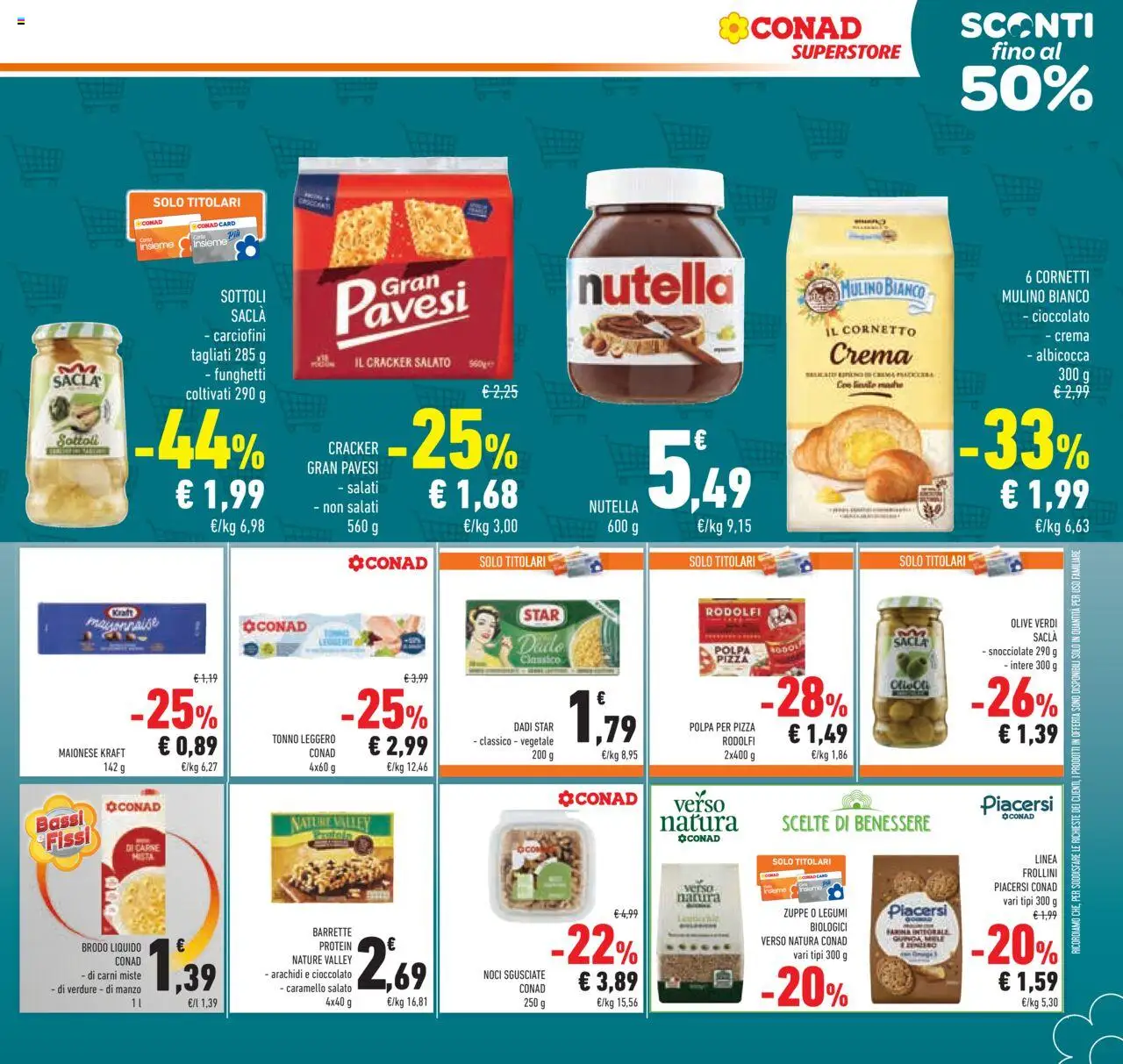 Volantino Conad del 22.10.2025 | Pagina: 19 | Prodotti: Cornetto, Nutella, Tonno, Frollini