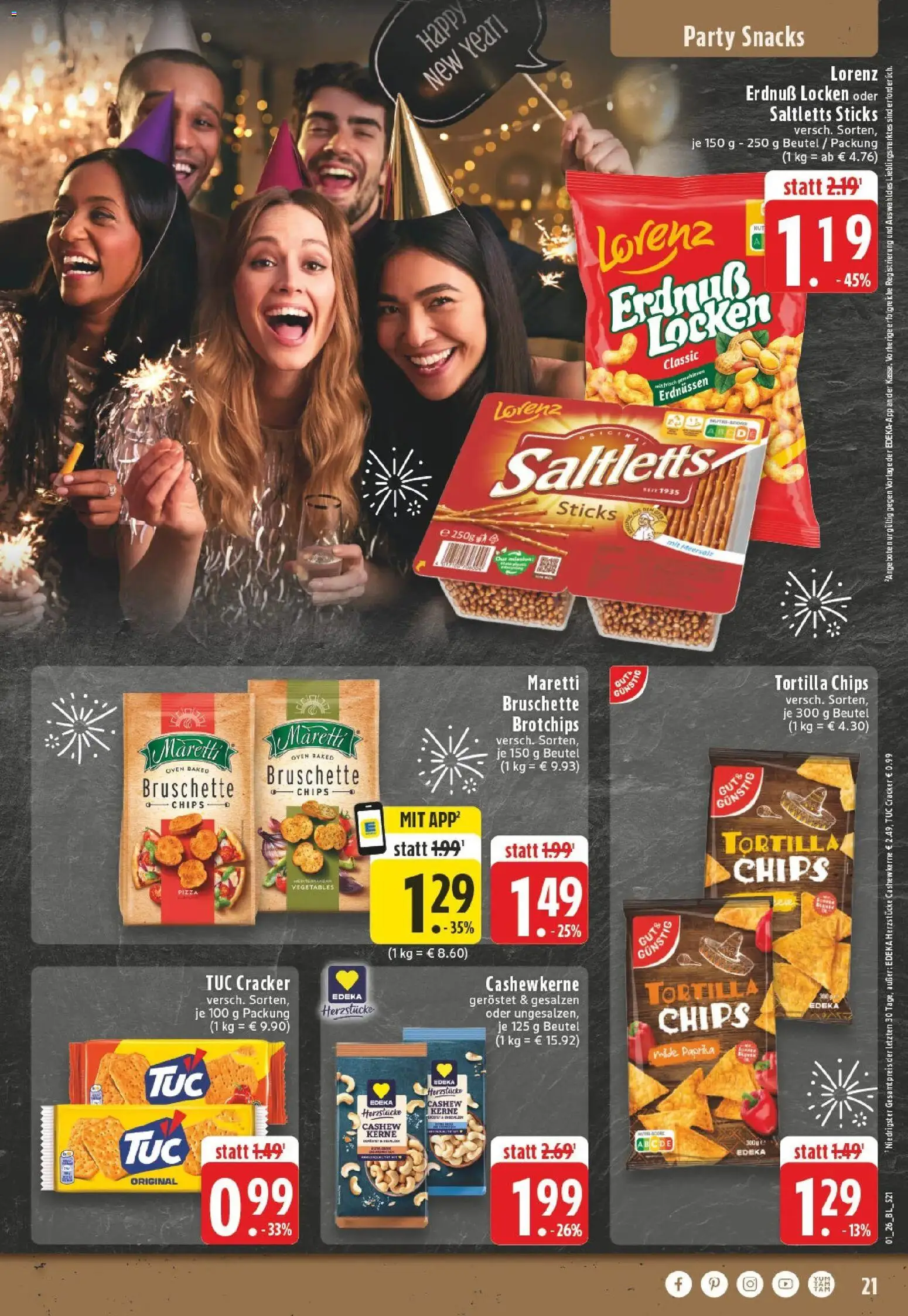 Edeka prospekt Harsewinkel	 – gültig ab 28.12.2025 | Seite: 21 | Produkte: Paprika, Pizza, Chips