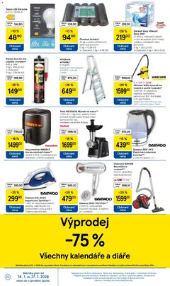Náhled letáku Tesco leták - Hypermarket od 14.01.2026 | Strana: 22 | Produkty: Hliníkové schůdky, Vysavač, Žehlička, Napařovací žehlička