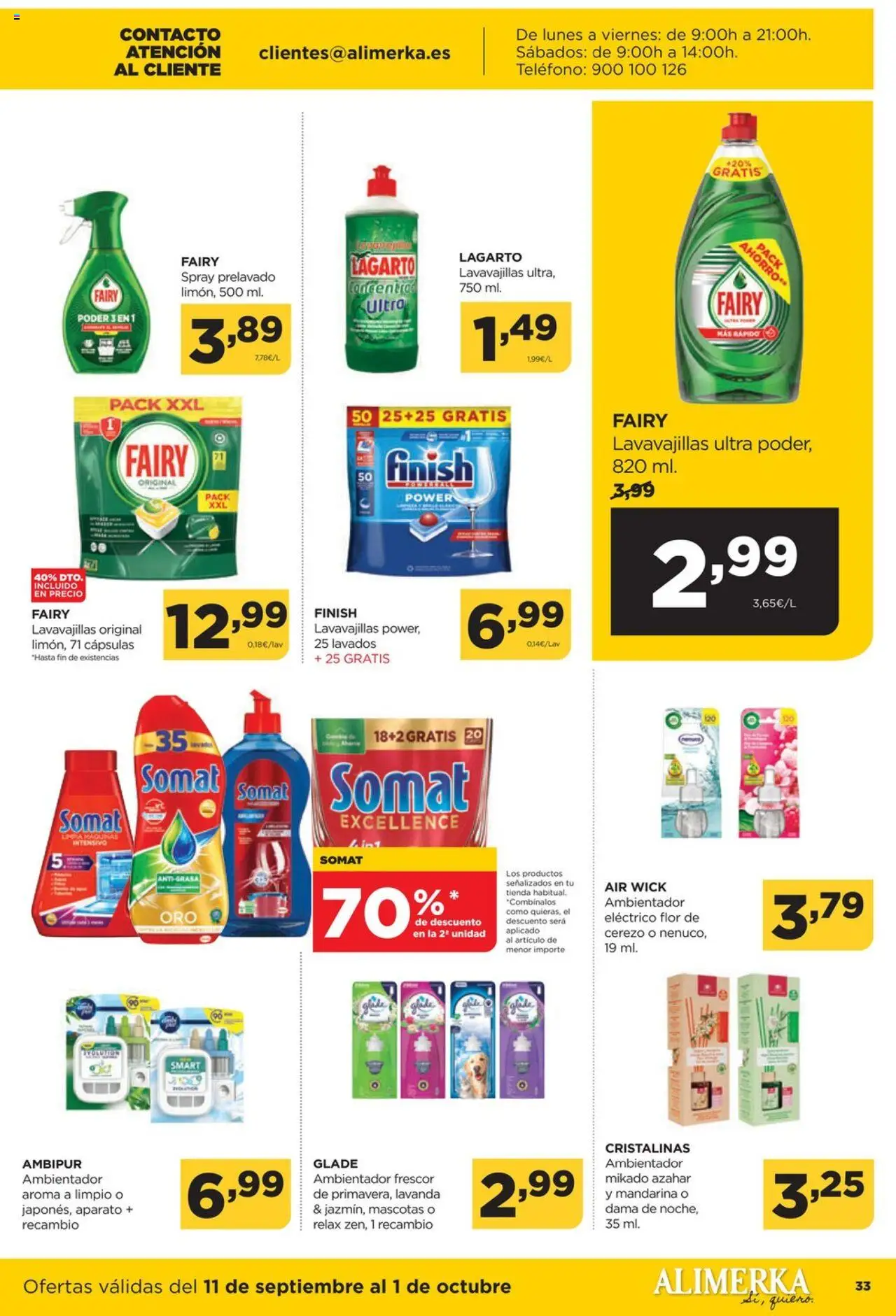 Alimerka folleto Asturias │ válido desde el 11.09.2025 | Página: 33 | Productos: Teléfono, Lavavajillas