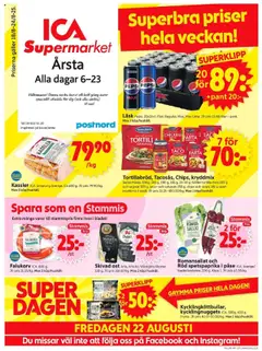 ICA Supermarket - Årsta - Förhandsvisning av reklamblad från butik ICA Supermarket aktuell från 18.08.2025