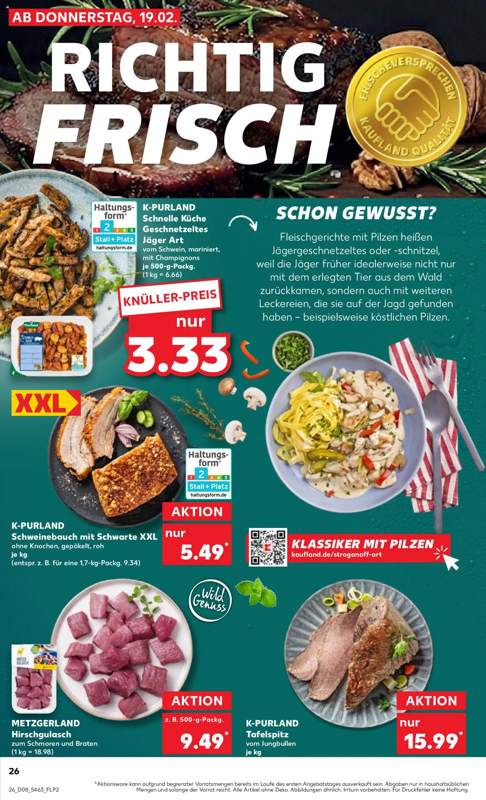 Kaufland prospekt Kiel	 – gültig ab 19.02.2026 | Seite: 26 | Produkte: Top, Tafelspitz, Schweinebauch, Küche