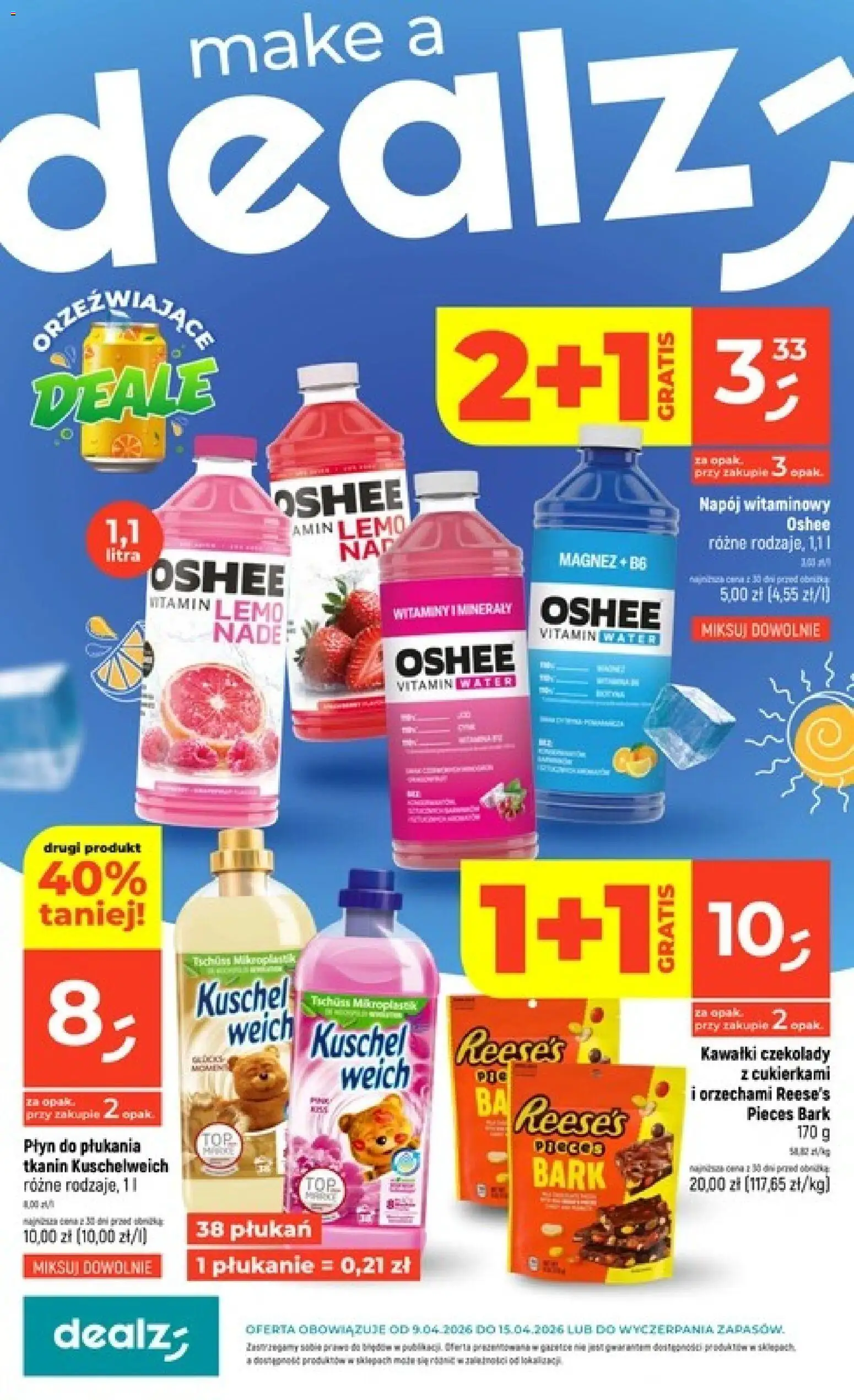 Dealz gazetka od 09.04.2026 | Strona: 1 | Produkty: Czekolady, Reese's