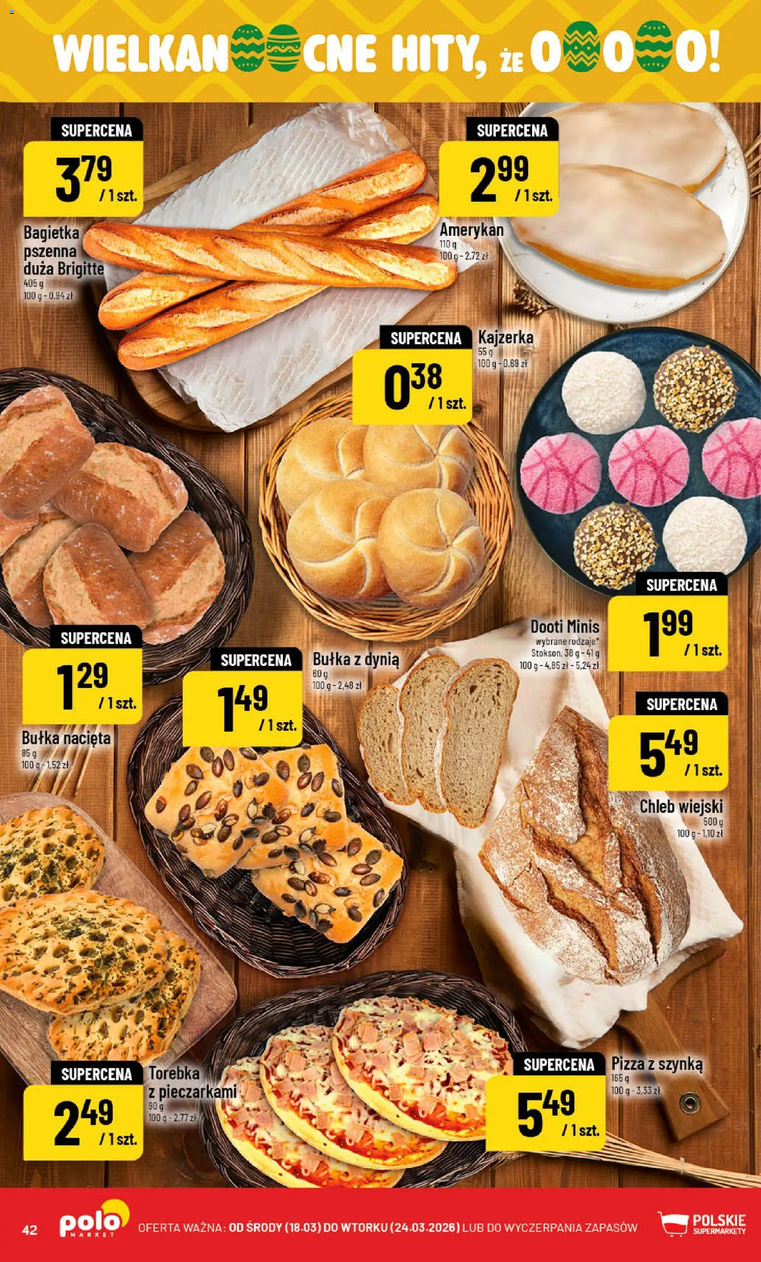 POLOmarket gazetka od 18.03.2026 | Strona: 42 | Produkty: Dynia, Torebka, Bagietka, Pizza