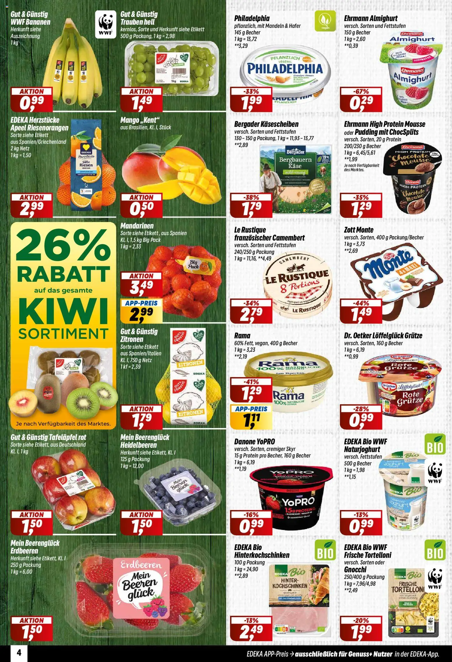 Simmel Prospekt 	 – gültig ab 12.01.2026 | Seite: 4 | Produkte: Philadelphia, Mandarinen, Mandeln, Mango