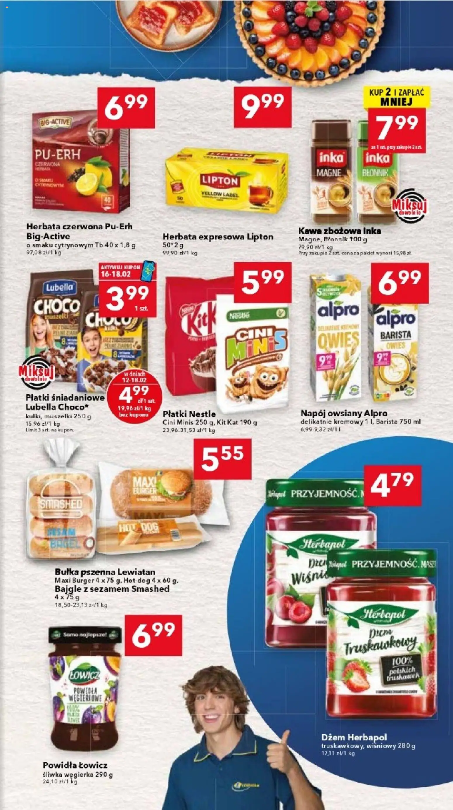 Lewiatan gazetka - Katowice od 12.02.2026 | Strona: 9 | Produkty: Napój owsiany, Płatki śniadaniowe, Wiśnie, Herbata czerwona