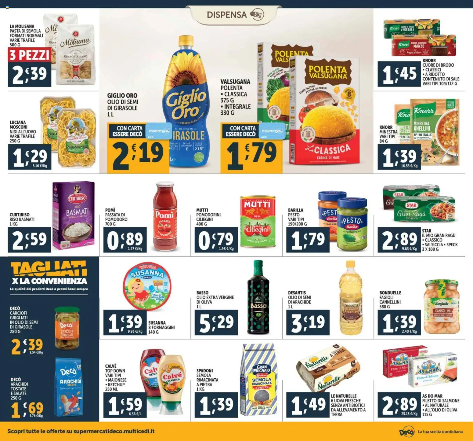 Volantino Decò del 28.10.2025 | Pagina: 14 | Prodotti: Uova, Salmone, Manzo, Mais