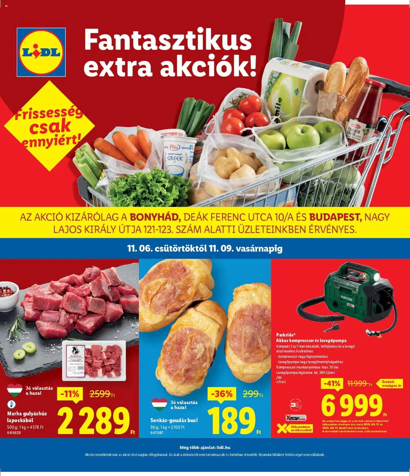 Lidl akciós ujság - amely érvényes a következő dátumtól: 06.11.2025 | Oldal: 1 | Termékek: Parkside, Kompresszor, Gouda, Akkumulátor