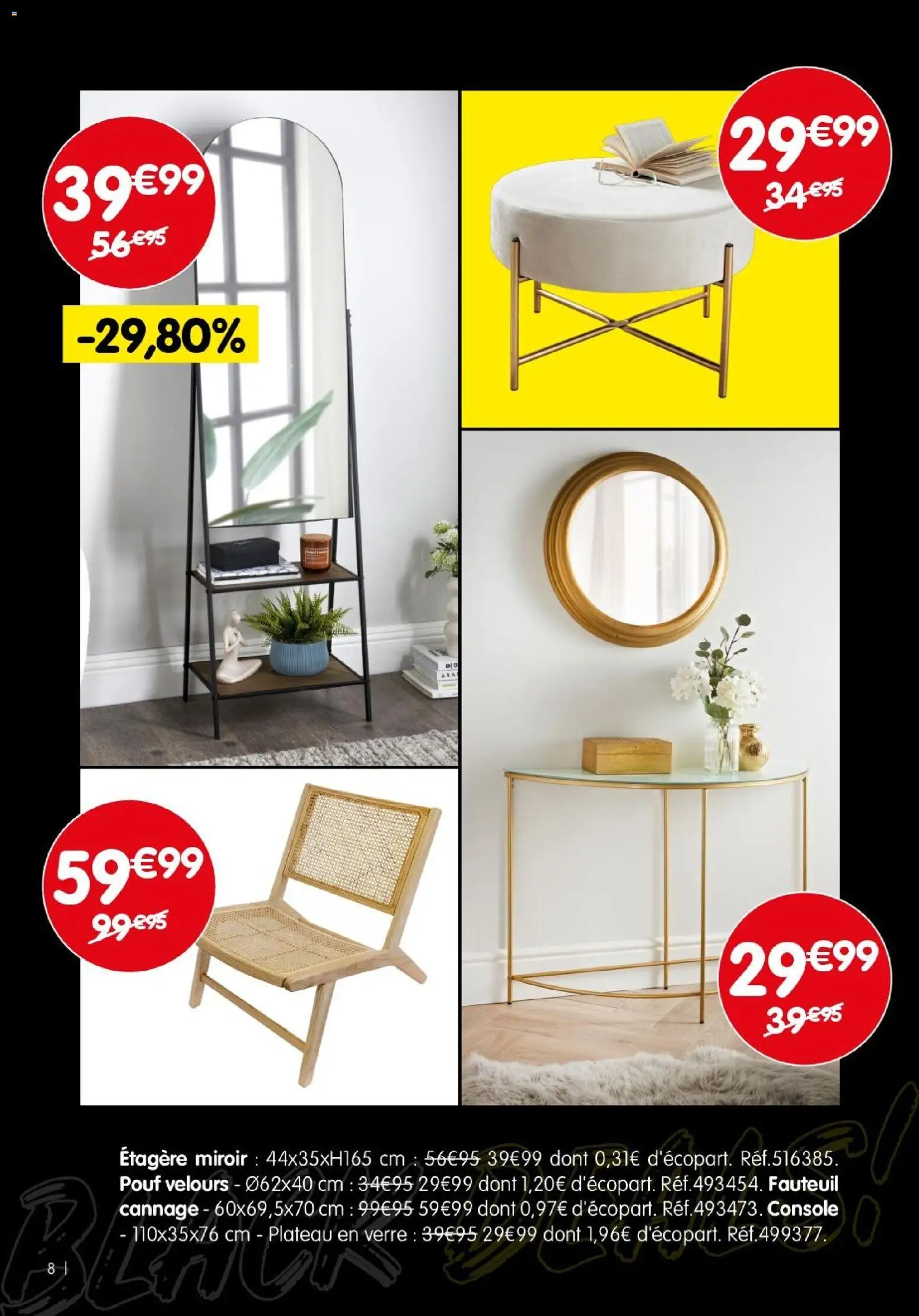 {H1} | Page: 8 | Produits: Plateau, Fauteuil, Étagère, Miroir