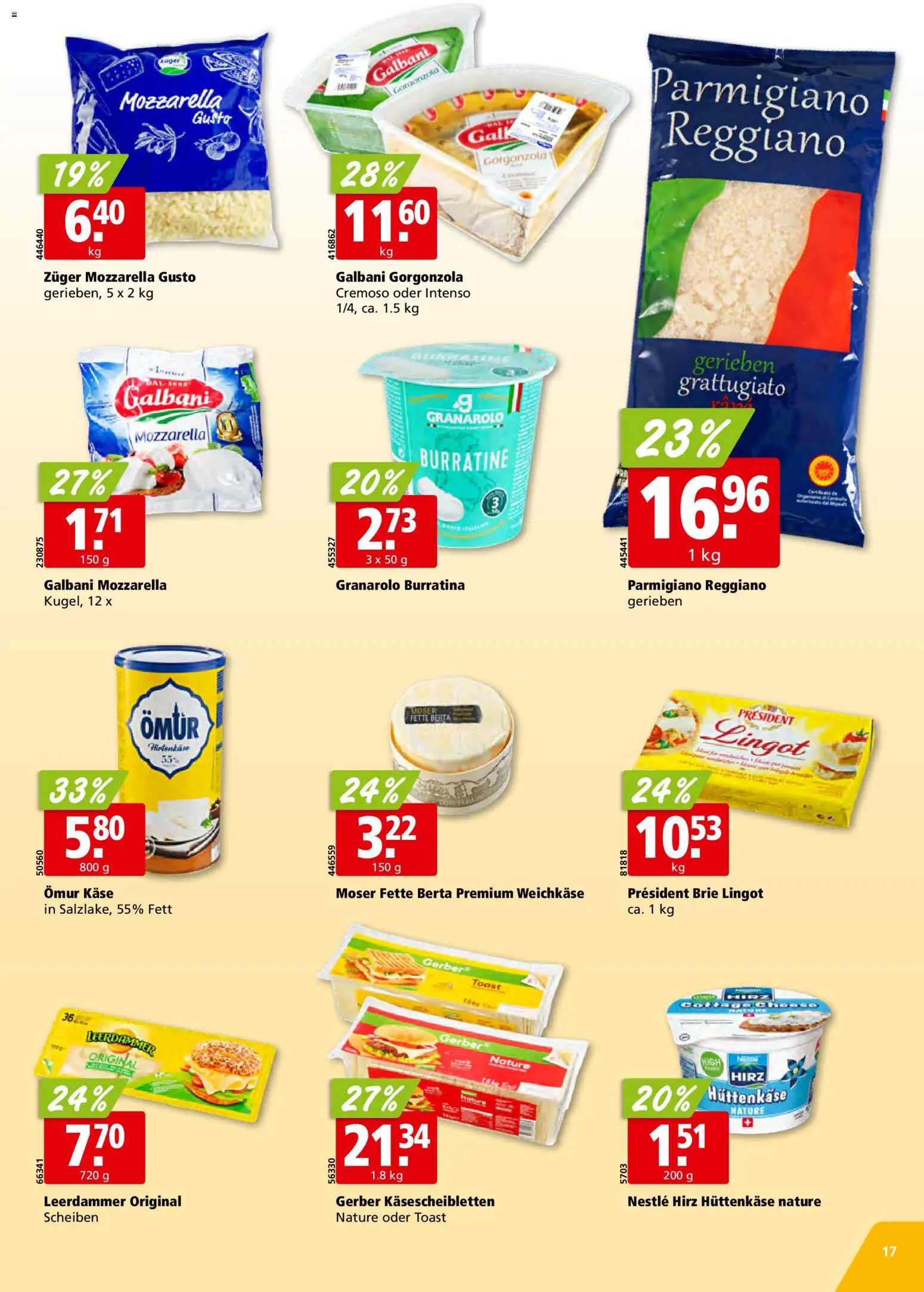 Aligro Aktionen Schlieren, Gossau SG, Frauenfeld, Rapperswil-Jona, Sargans, Bern, Brüttisellen, Pratteln, Emmen, Spreitenbach – gültig ab 19.01.2026 | Seite: 17 | Produkte: Käse, Hüttenkäse