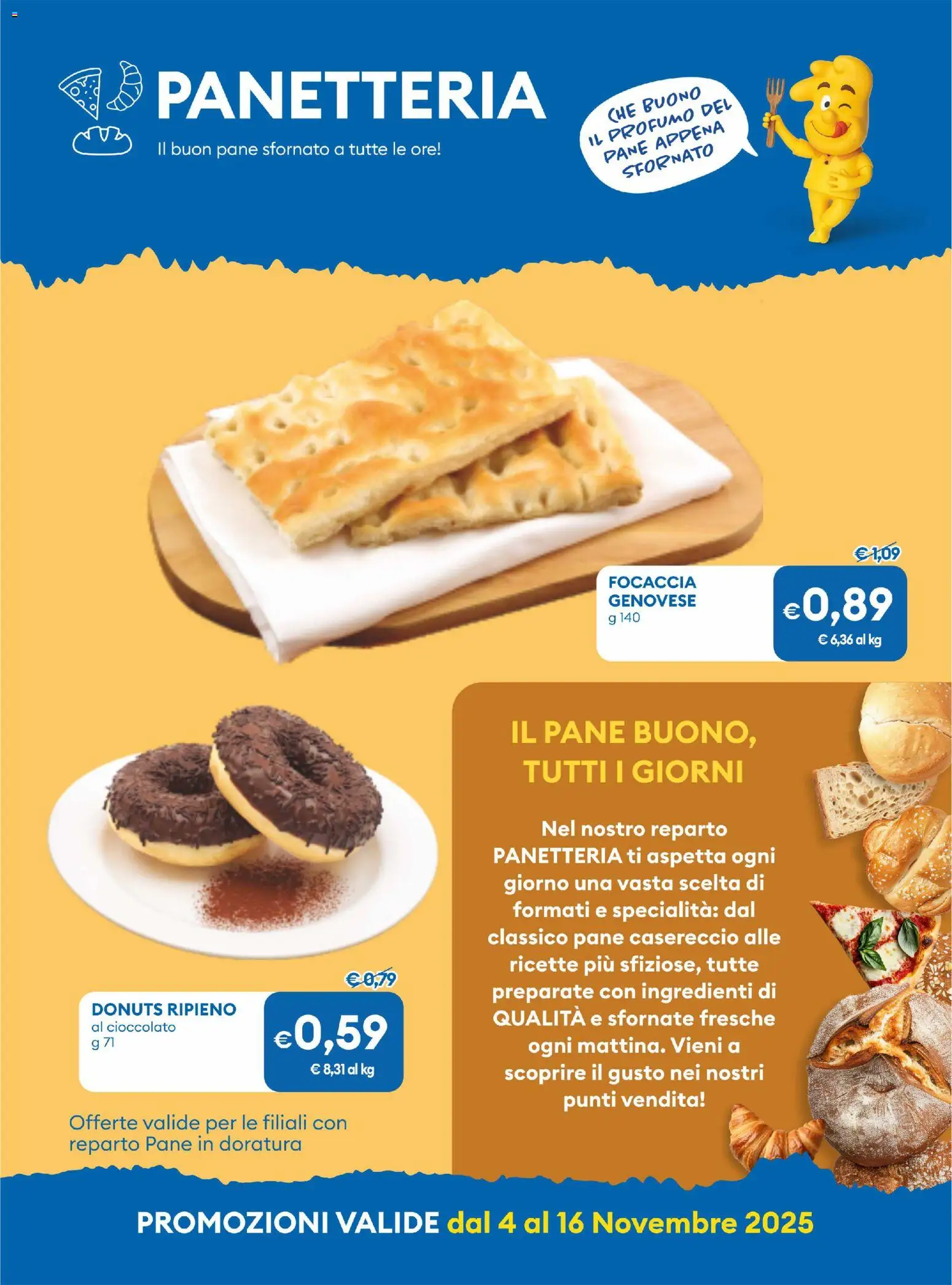 Volantino MD Discount del 04.11.2025 | Pagina: 23 | Prodotti: Pane, Cioccolato, Focaccia, Profumo