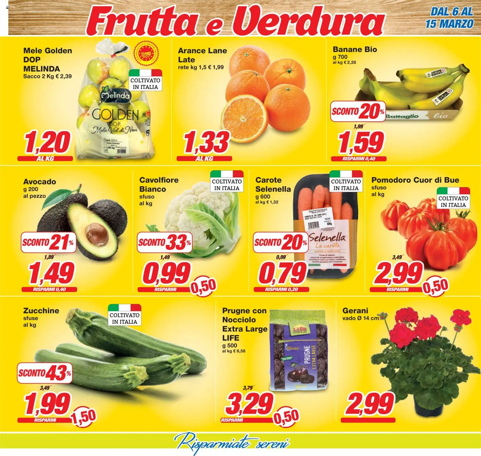 Volantino Prix del 06.03.2026 | Pagina: 13 | Prodotti: Banane, Carote, Cavolfiore, Zucchine