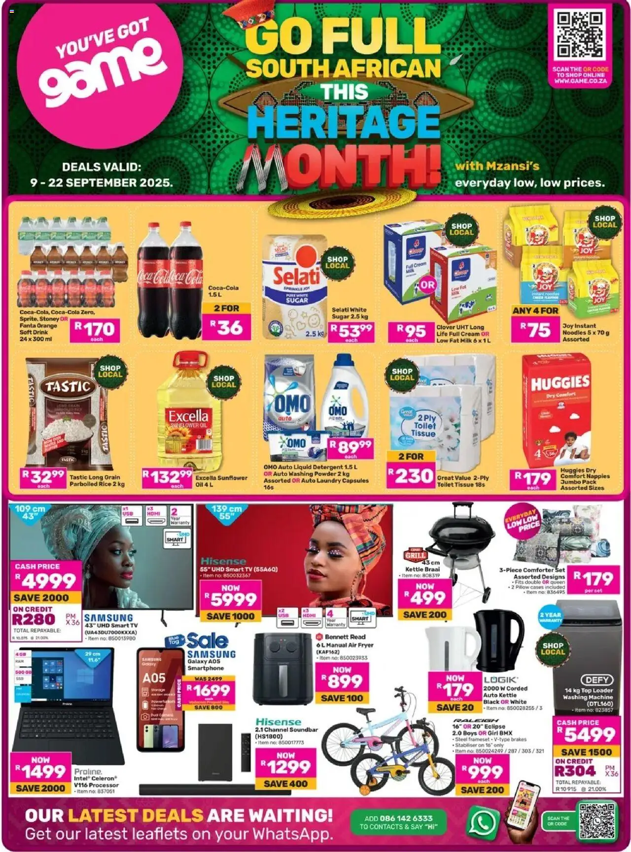 New Game catalogue – valid from 09.09.2025 | Page: 1 | Products: Washing machine, Grill, Fryer, Oil