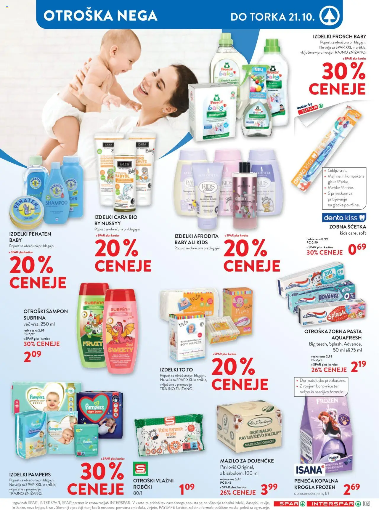 Novi Spar katalog ponudbe – veljaven od 08.10.2025 | Stran: 16 | Izdelki: Robčki, Sampon, Zobna scetka, Borovnice