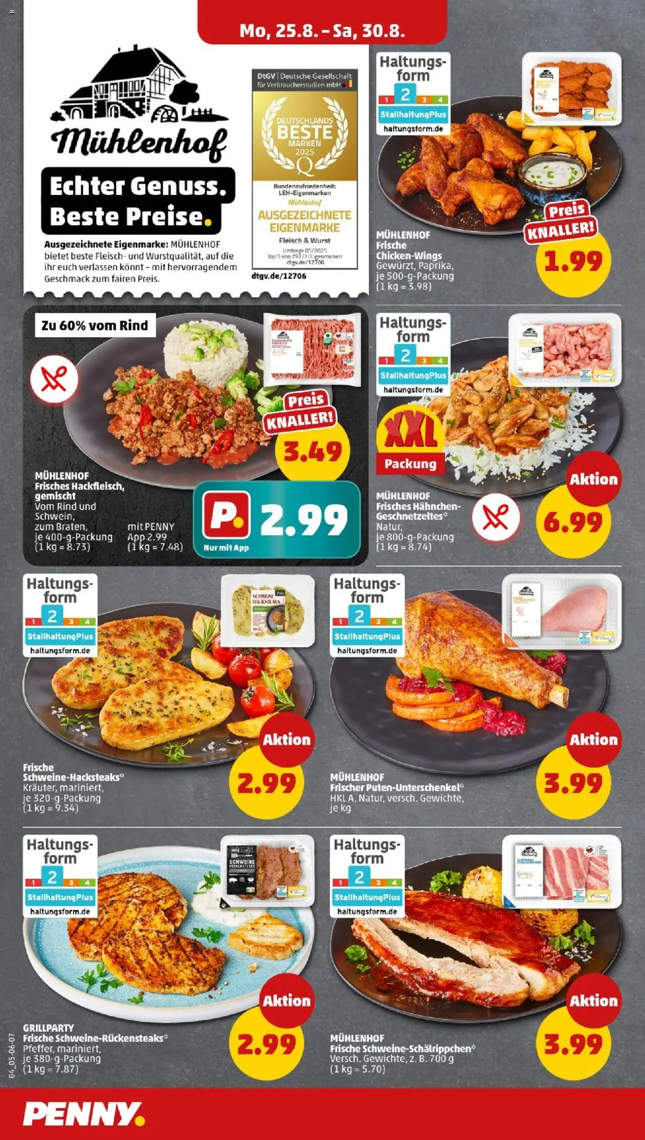 Penny - Saarland - gültig ab dem 25.08.2025 | Seite: 4 | Produkte: Top, Hahnchen, Wurst, Fleisch