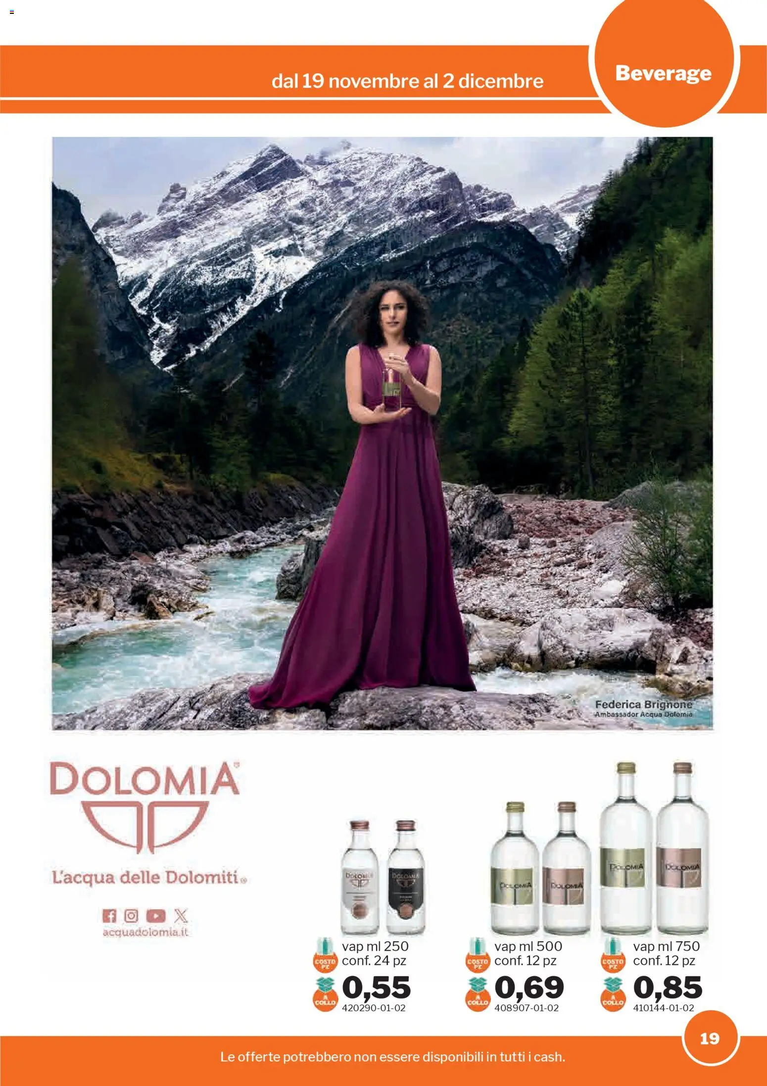 Volantino Sogegross del 19.11.2025 | Pagina: 19 | Prodotti: Acqua