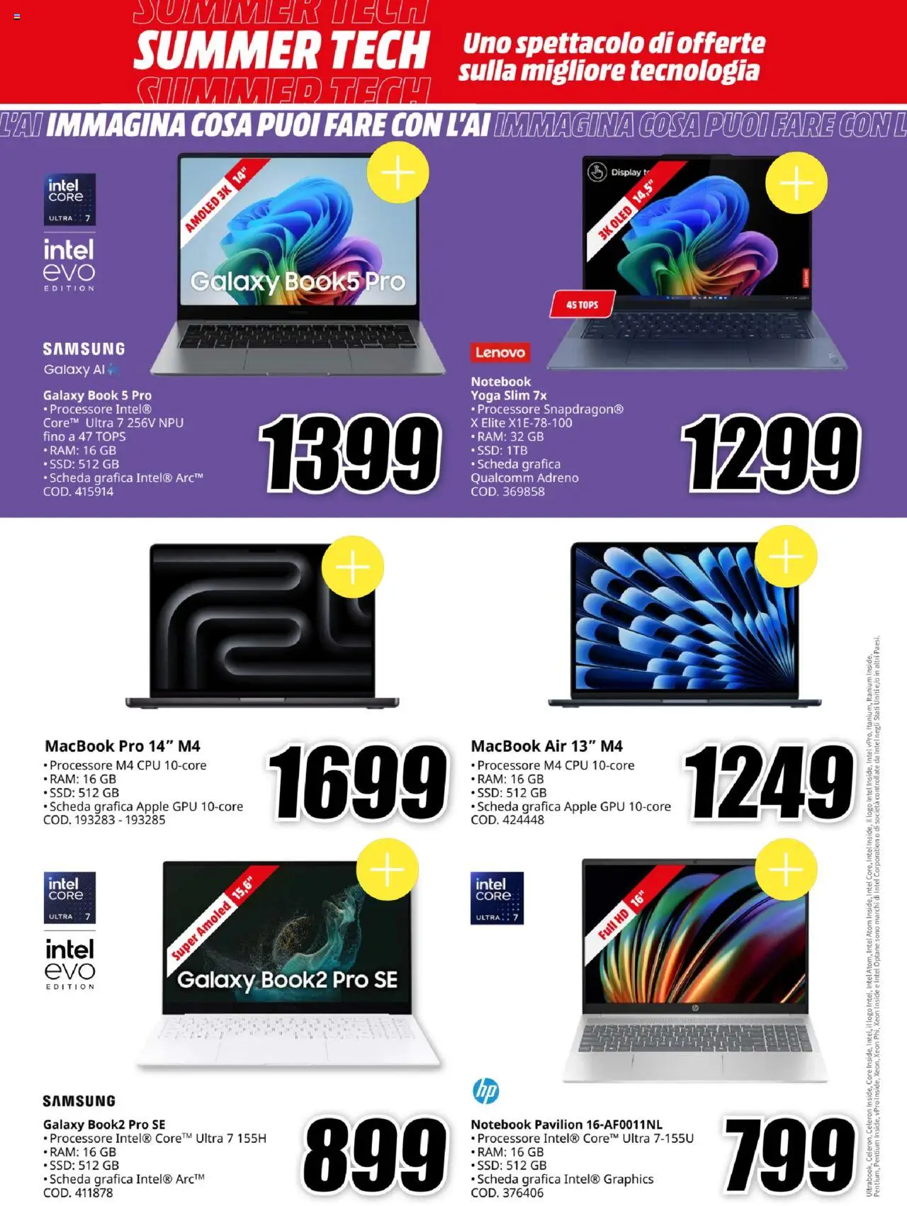 Volantino Media World del 11.08.2025 | Pagina: 12 | Prodotti: Notebook, Samsung Galaxy, Macbook air, Macbook