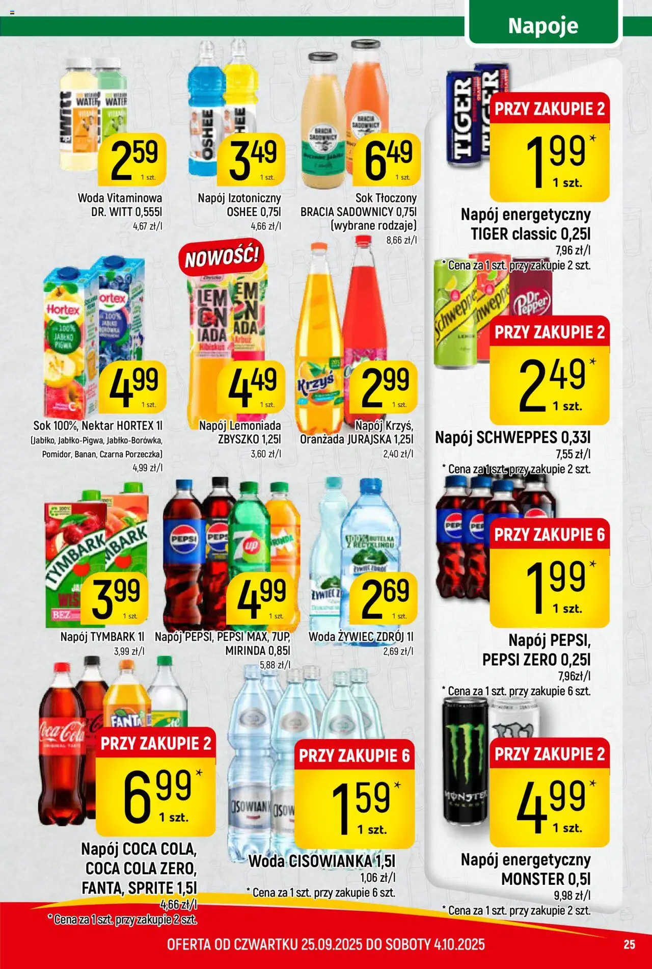 Piotruś Pan Gazetka od 25.09.2025 | Strona: 25 | Produkty: Arbuz, Pepsi, Coca cola, Woda