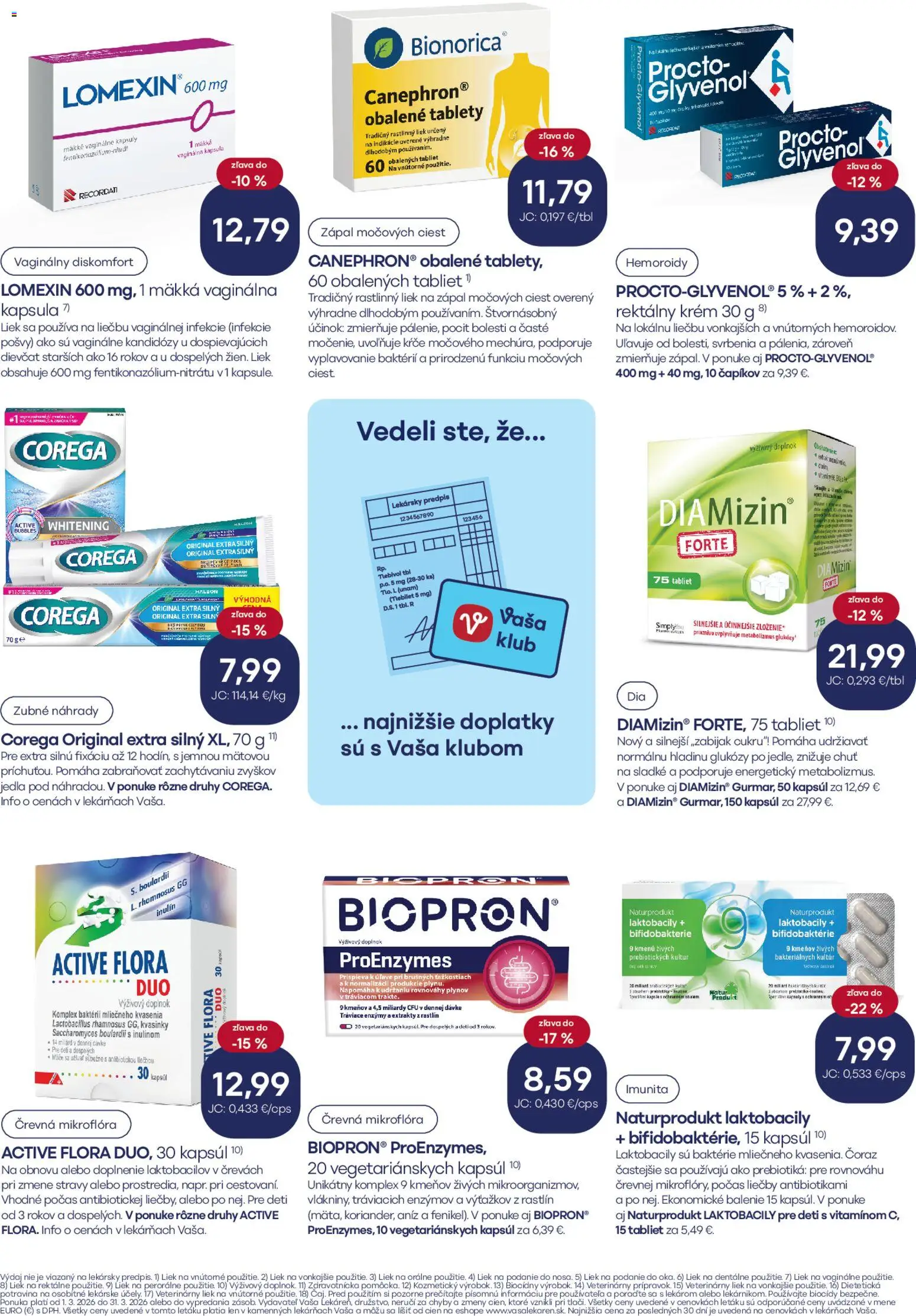 Nové Vaša lekáreň akcie – leták je platný od 01.03.2026 | Strana: 12 | Produkty: Krém, Flora