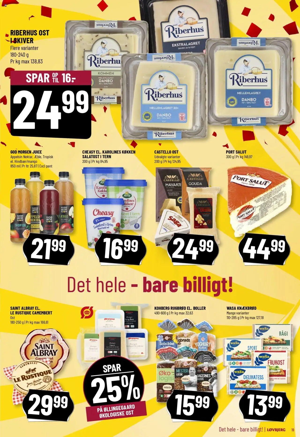 Løvbjerg Tilbudsavis gyldig fra 20.06.2025 | Side: 21 | Produkter: Camembert, Rugbrød, Skiveost, Knækbrød
