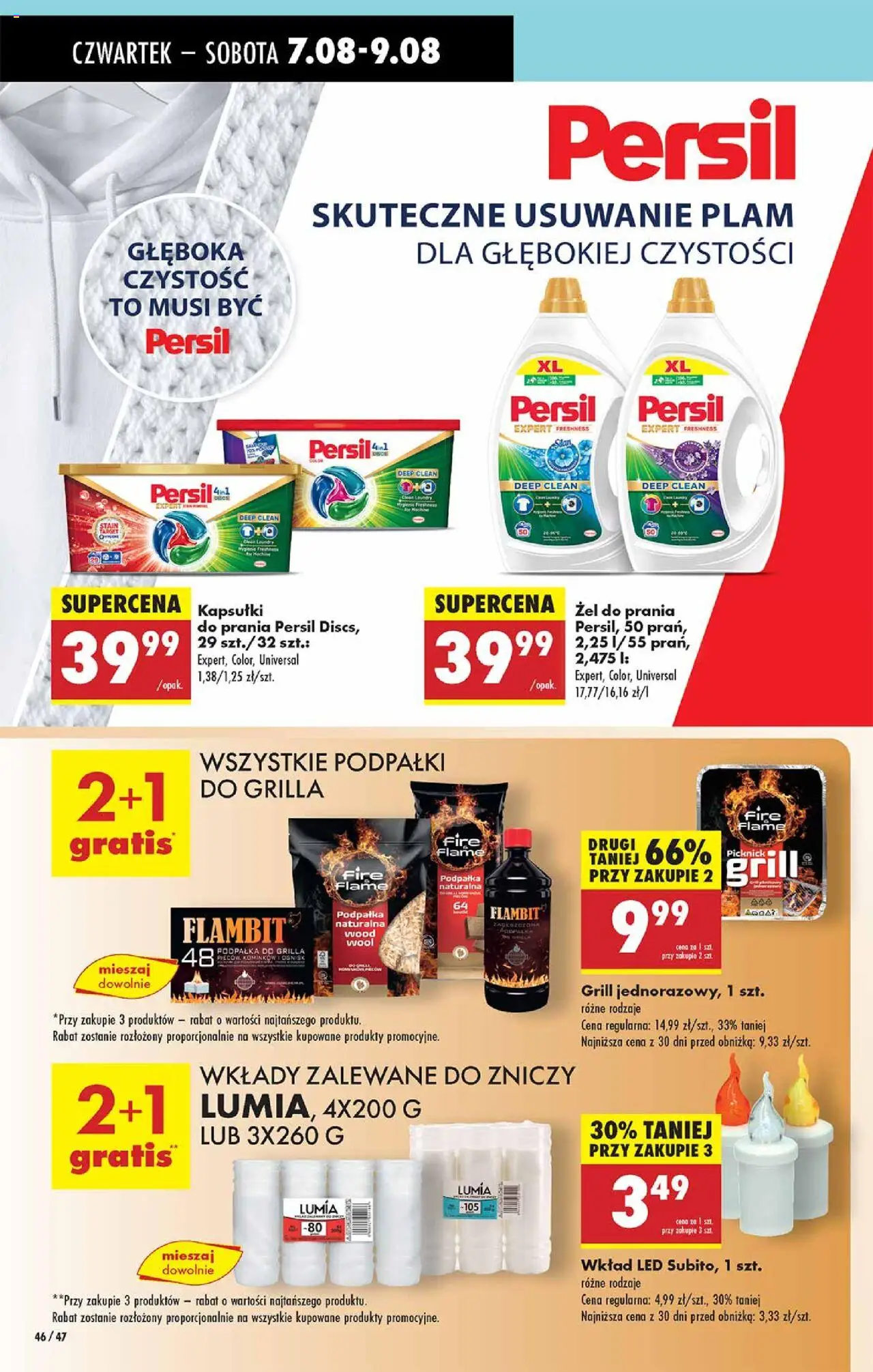 Biedronka gazetka - Oferta W tym tygodniu od 07.08.2025 | Strona: 46 | Produkty: Persil, Grill, Kapsułki do prania, Detergent