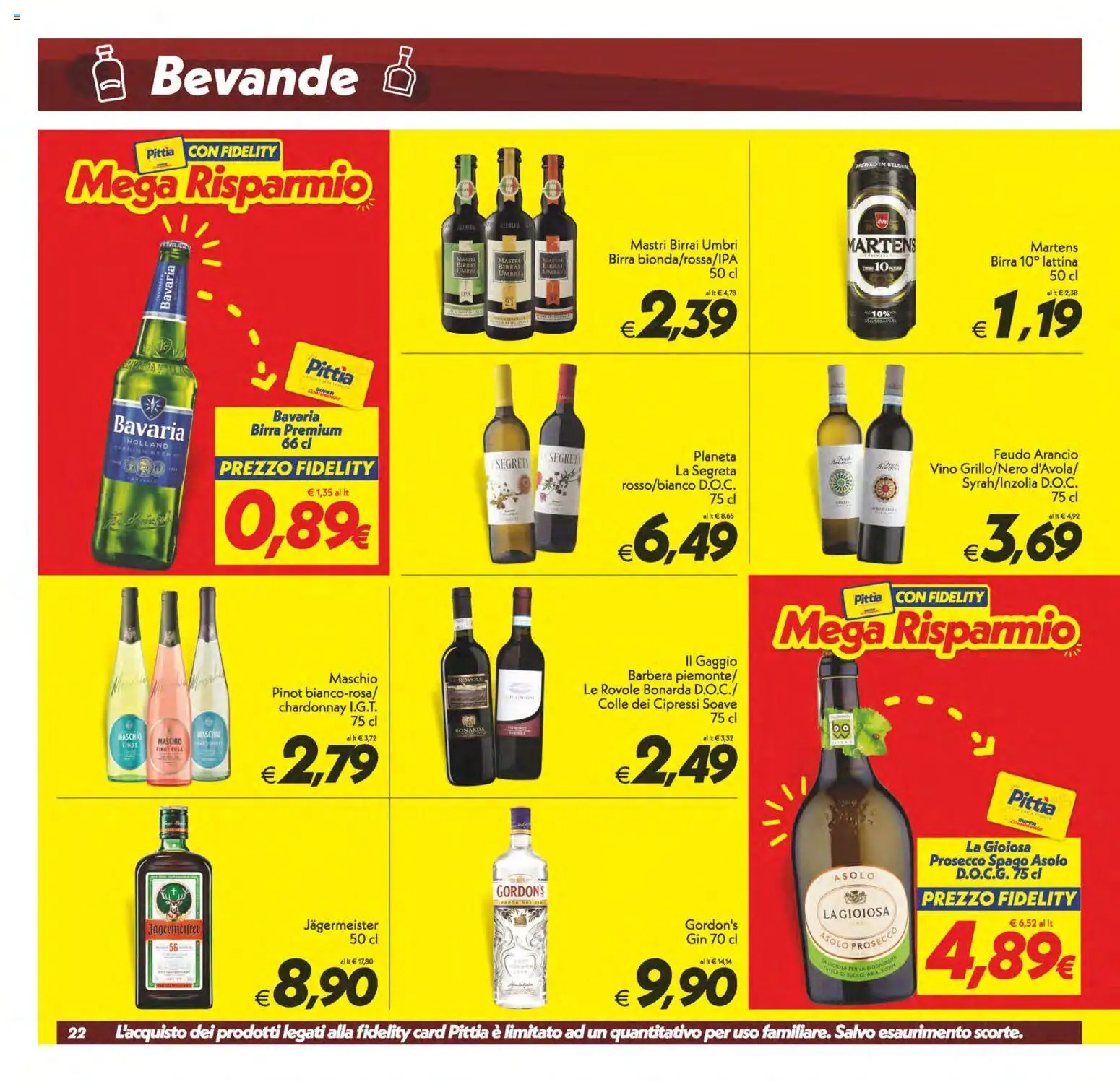 Volantino SuperConveniente del 28.04.2026 | Pagina: 22 | Prodotti: Birra, Gin, Prosecco, Vino