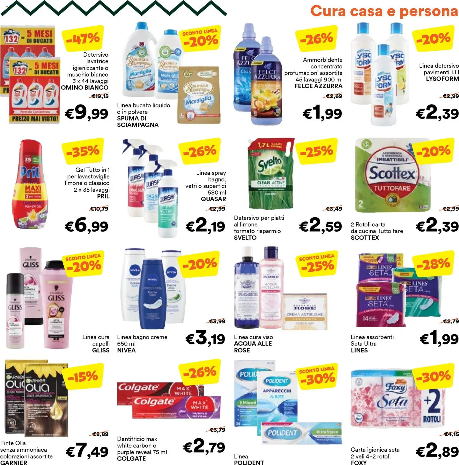 Volantino Unes del 22.10.2025 | Pagina: 7 | Prodotti: Carta igienica, Acqua, Lavatrice, Bagno