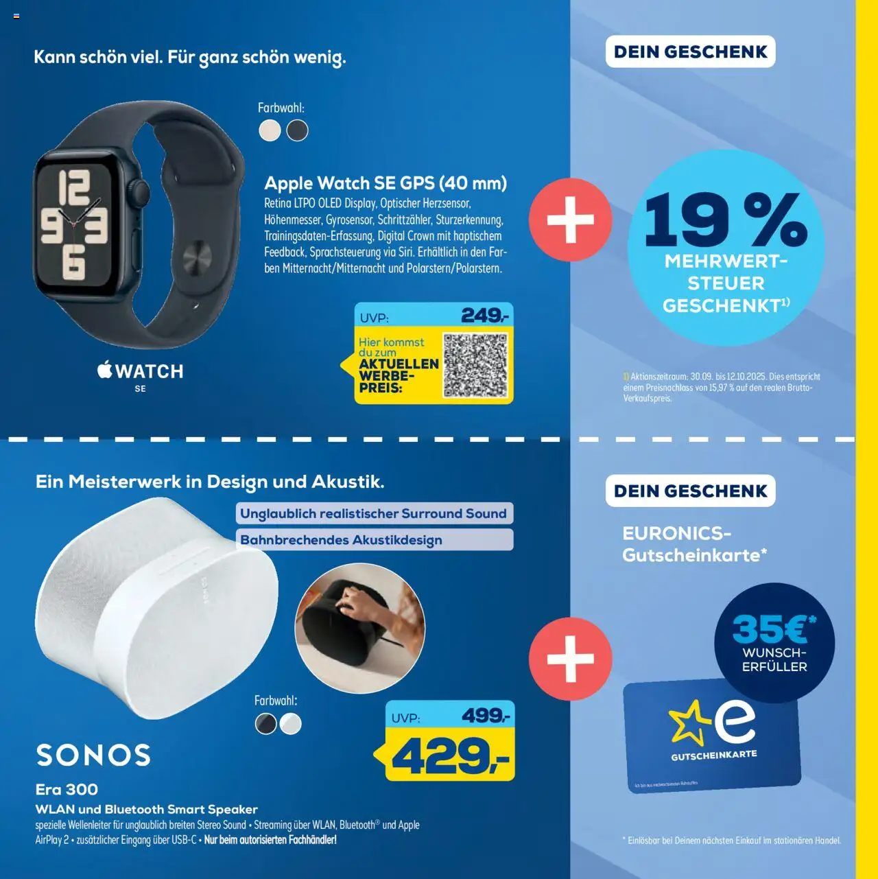 Euronics  Gutscheinheft – gültig ab 30.09.2025 | Seite: 19 | Produkte: Apple watch, Apple