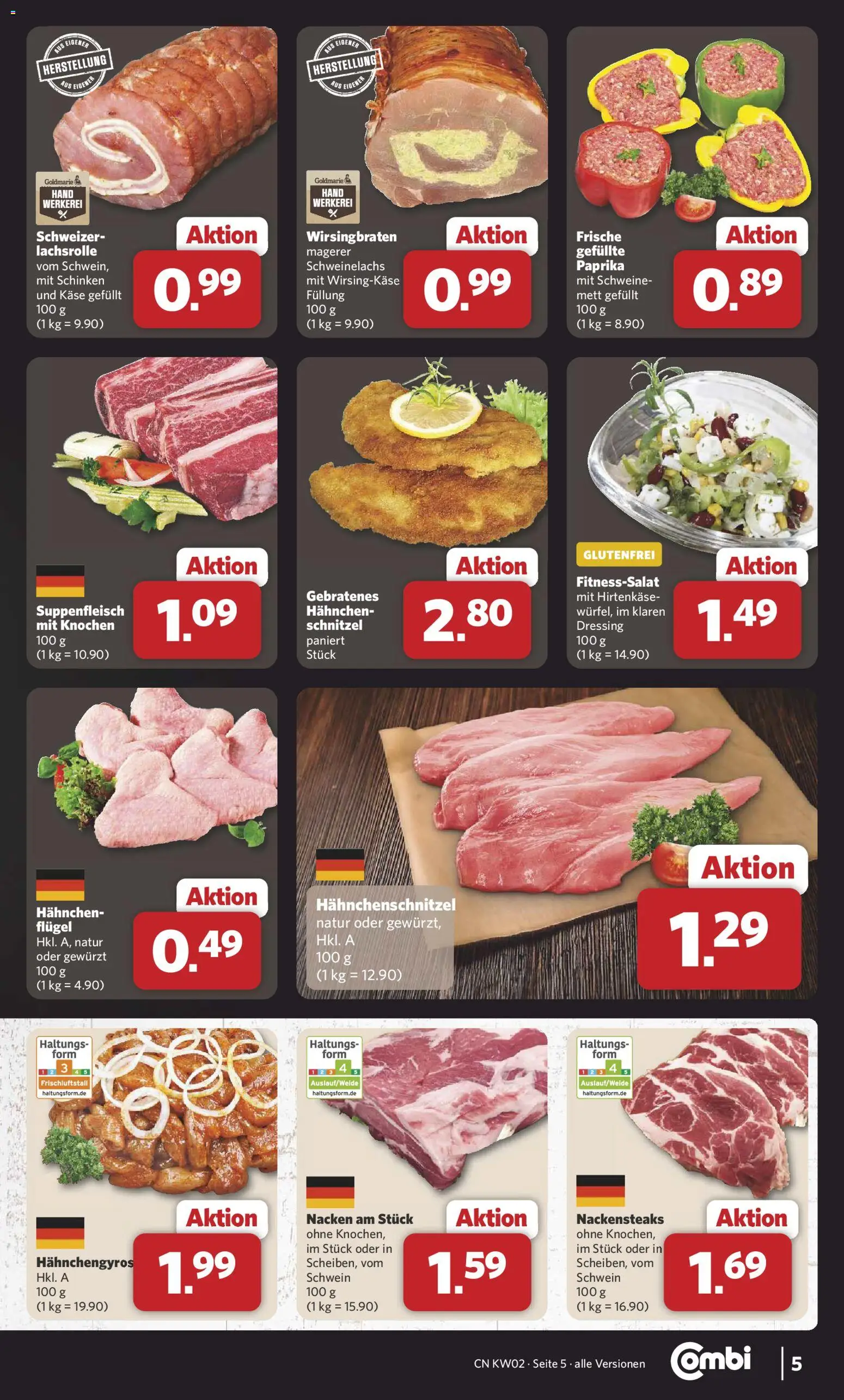 Combi Prospekt 	 – gültig ab 05.01.2026 | Seite: 5 | Produkte: Nackensteaks, Hahnchen, Dressing, Suppenfleisch