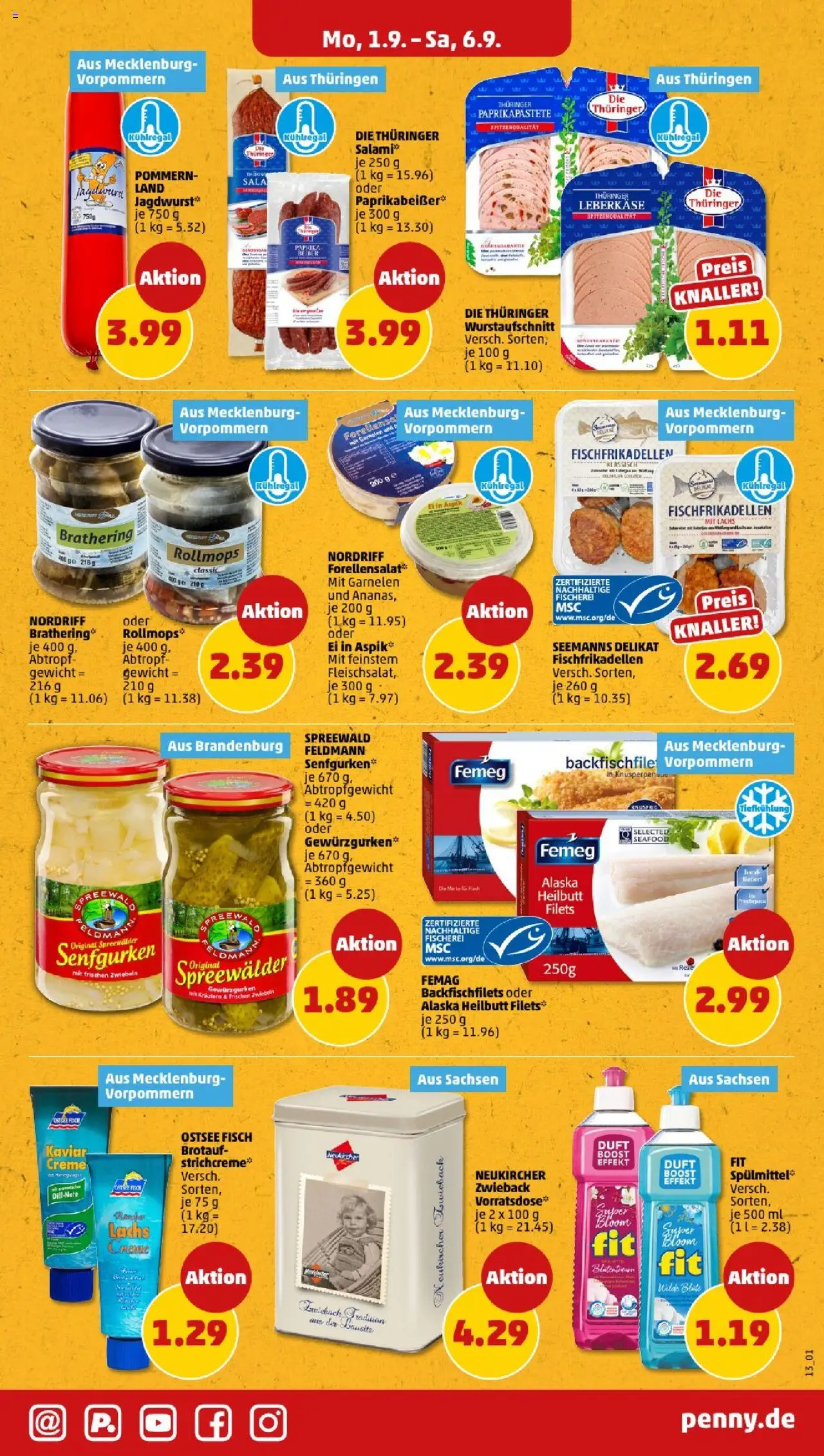 Penny -  Berlin - gültig ab dem 01.09.2025 | Seite: 13 | Produkte: Gewicht, Duft, Garnelen, Leberkase