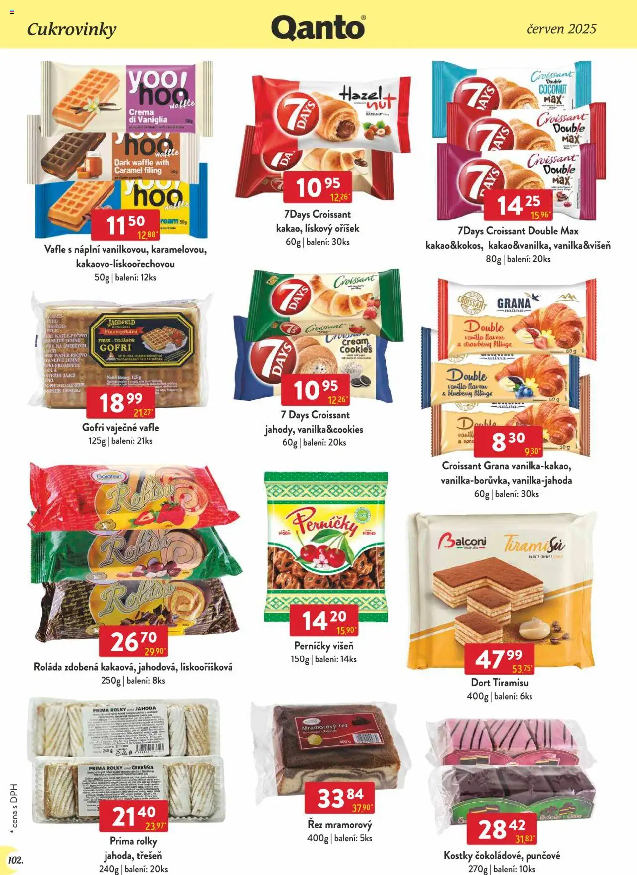 Astur & Qanto leták - Velkoobchod 06/2025 od 01.06.2025 | Strana: 102 | Produkty: Tiramisu, Croissant, Kostky, Dort