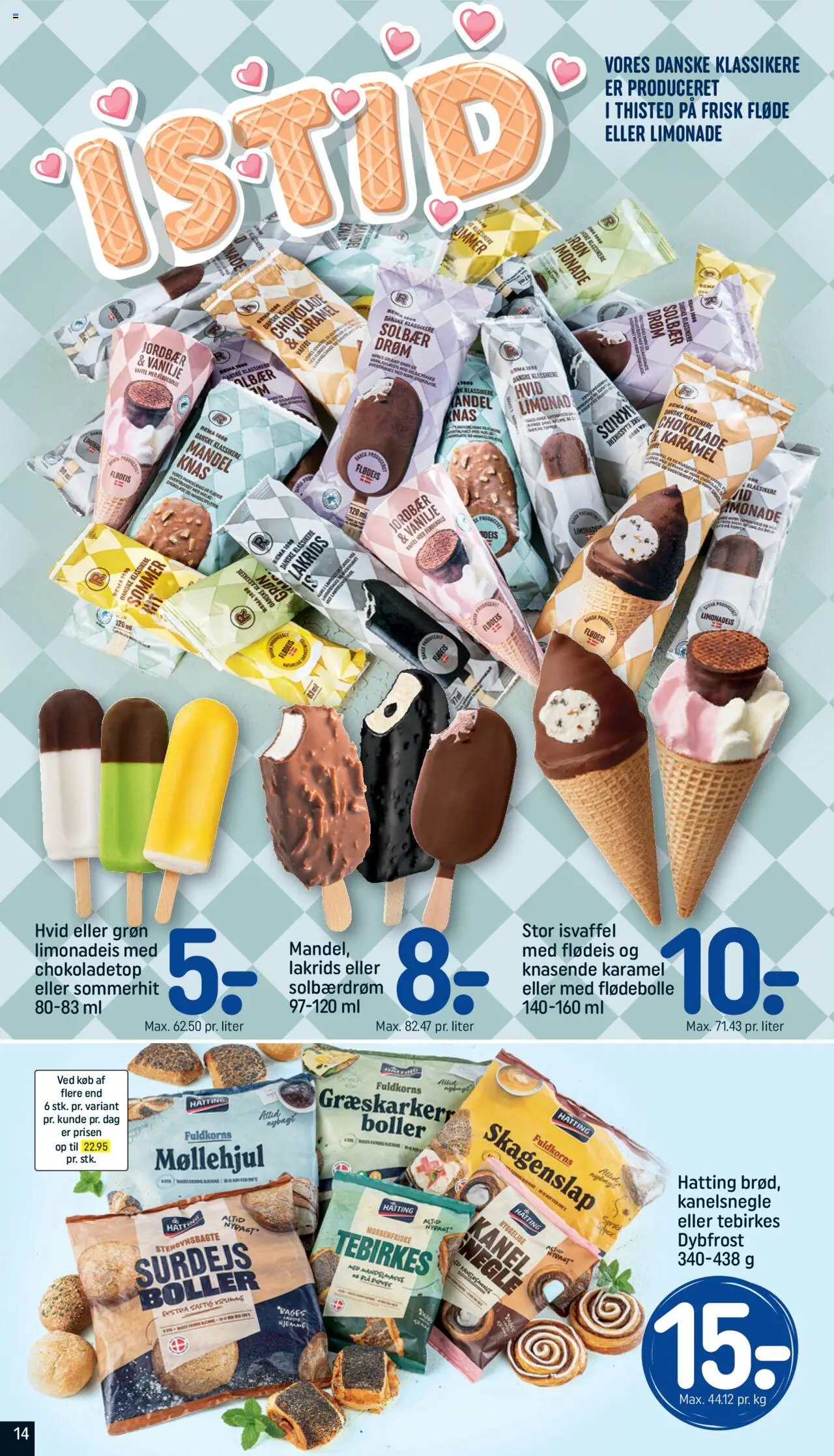 Rema 1000 Tilbudsavis gyldig fra 29.06.2025 | Side: 14 | Produkter: Chokolade, Kanel, Jordbær, Flødeis