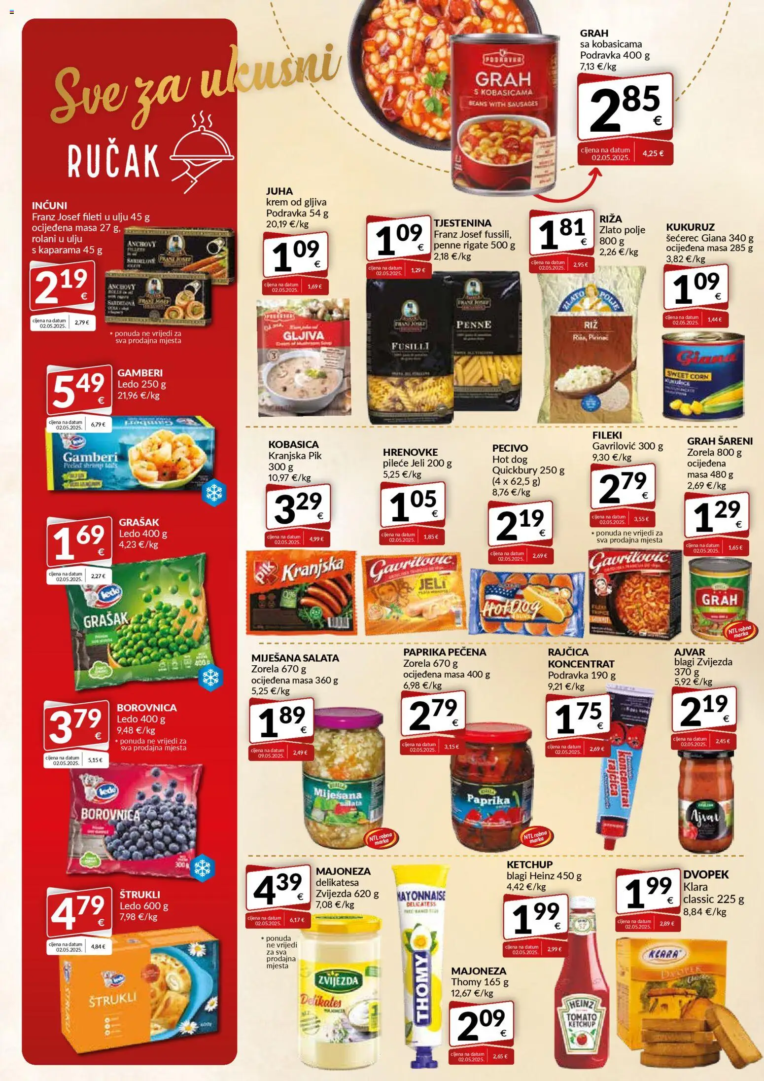 Bakmaz katalog | vrijedi od 21.01.2026 | Stranica: 4 | Proizvodi: Gamberi, Grah, Tjestenina, Majoneza